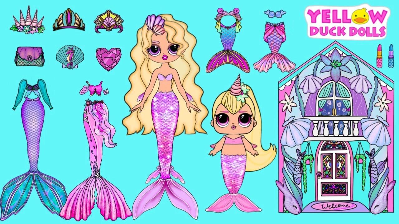 美人鱼0469♀15换装纸娃娃/纸娃娃屋/贴纸 90本店铺提供素材