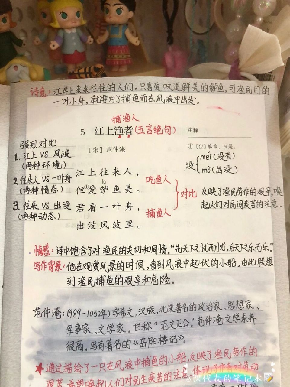 《江上渔者》笔记图片