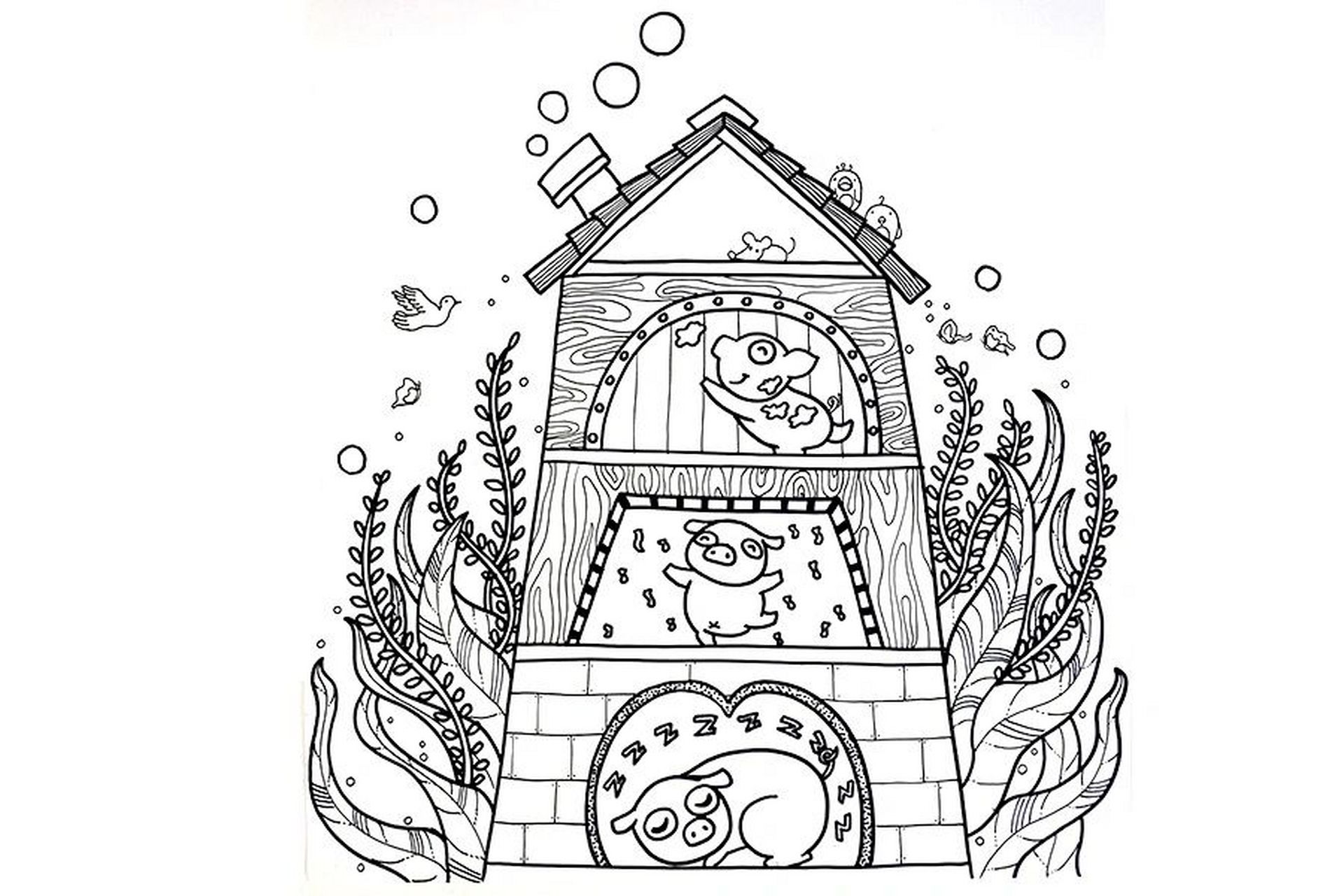 绘本《三只小猪》