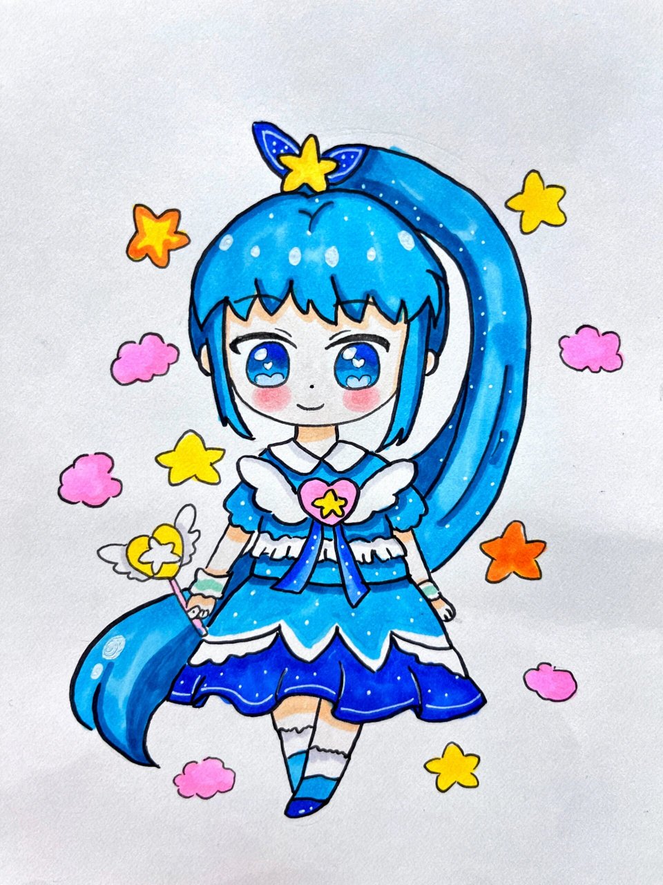 动漫女孩绘画过程图