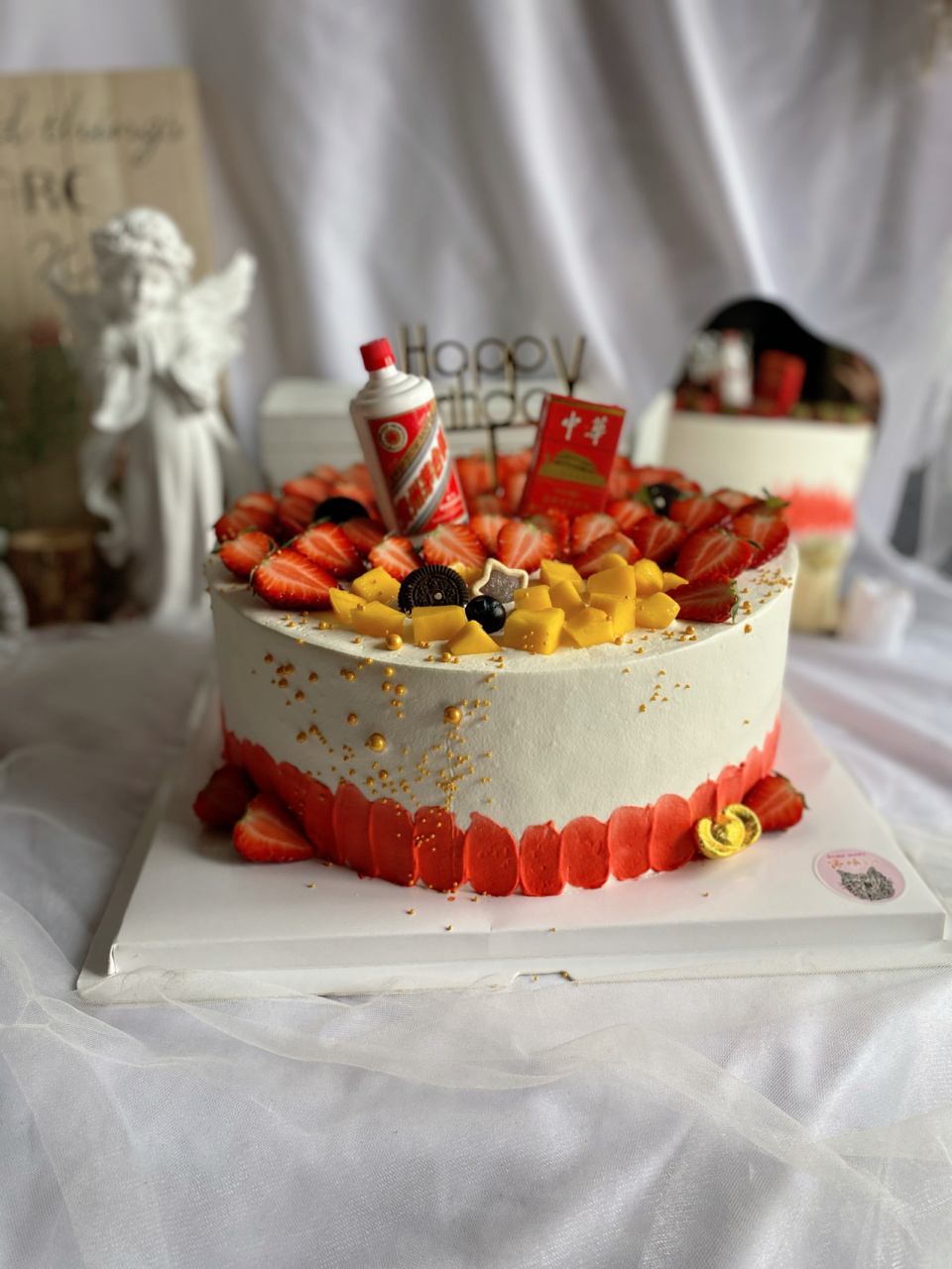 最近草莓好好 50岁60岁男士生日水果蛋糕