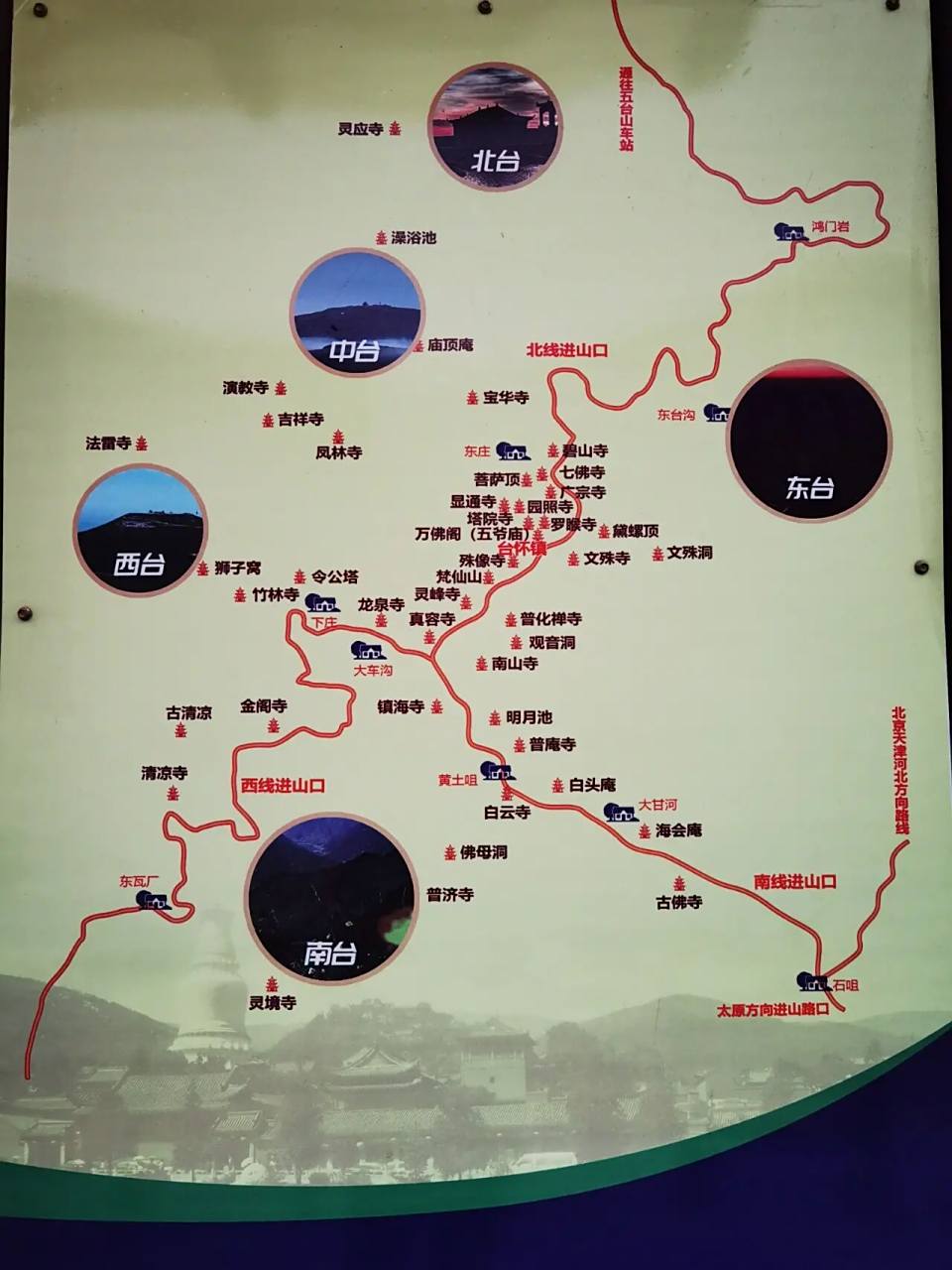 五台山超详细路线图7515 99一日行 行程推荐 五爷庙7915殊