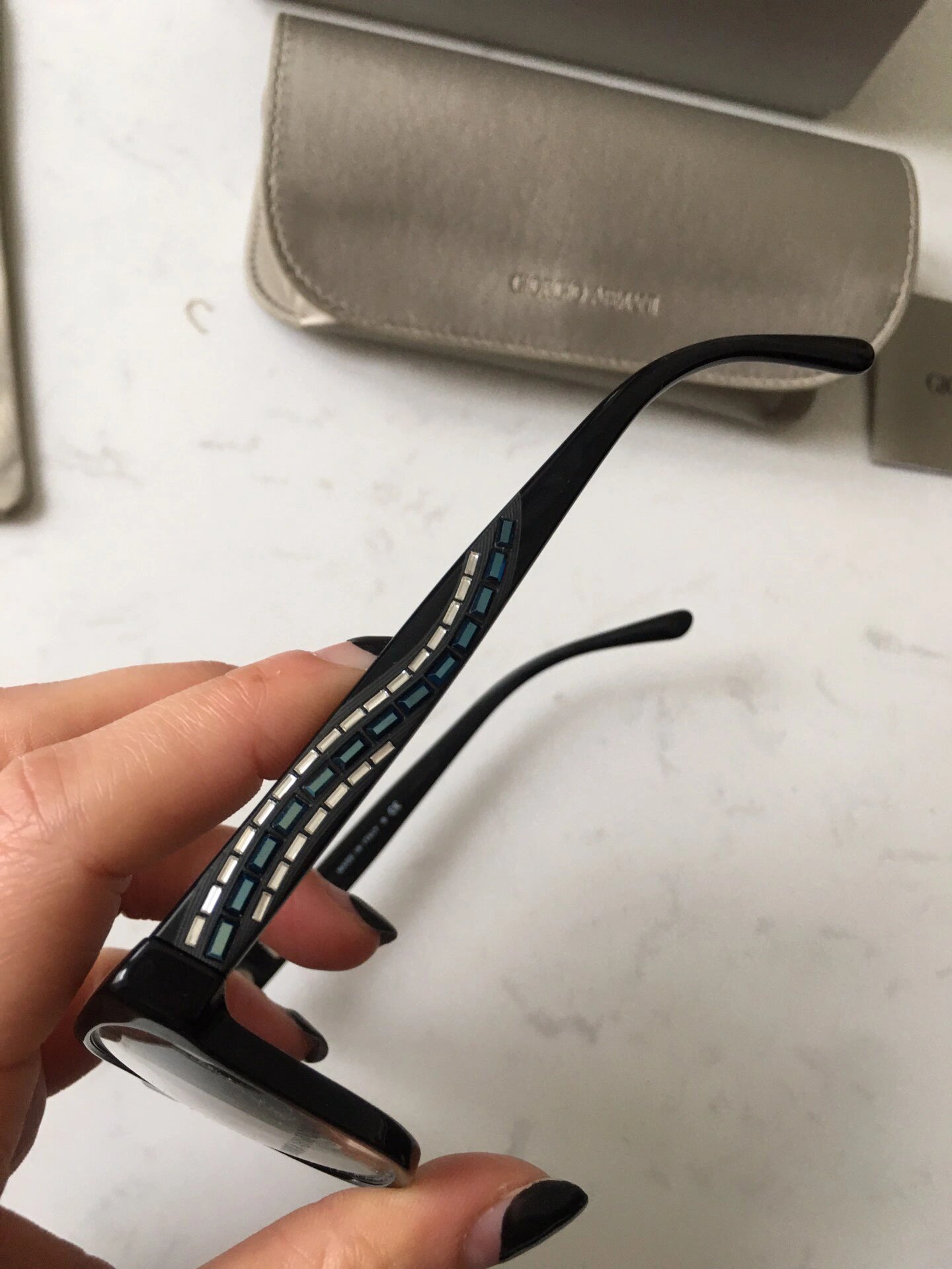 品牌高品质阿玛尼女款眼镜架亮黑框百搭眼镜 品牌高品质阿玛尼女款