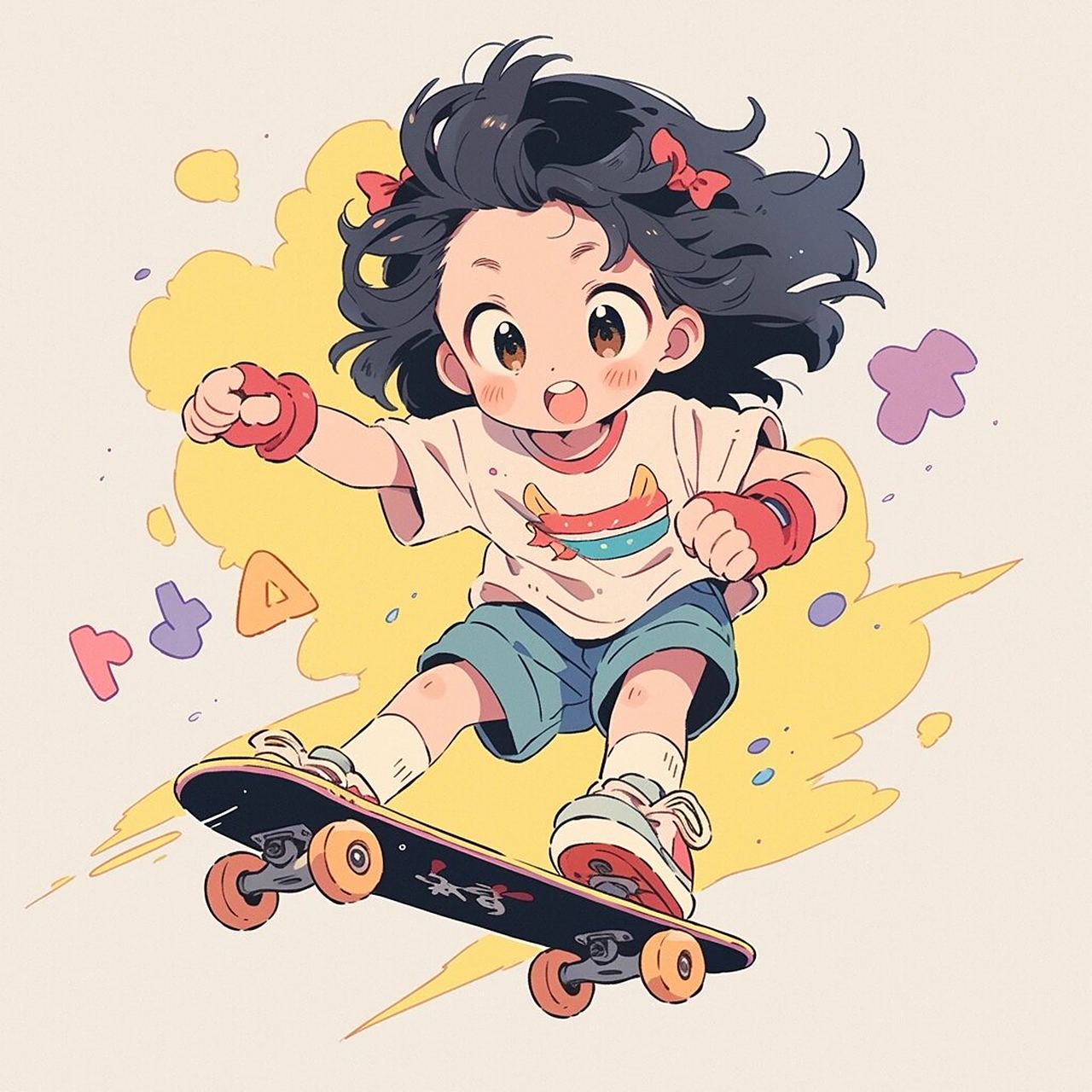 情侣头像|滑板少女 怎么说当年我也有块板～滑行中踩板跳起,长板的宝