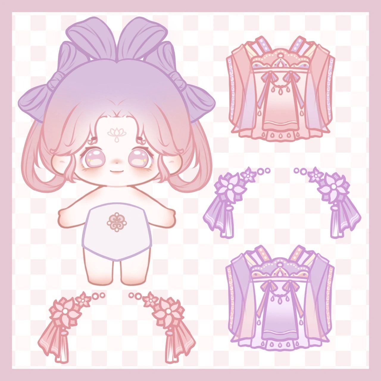 古风棉花娃娃换装『又是一个小渐变』 我真的好喜欢今天这个的衣服哎