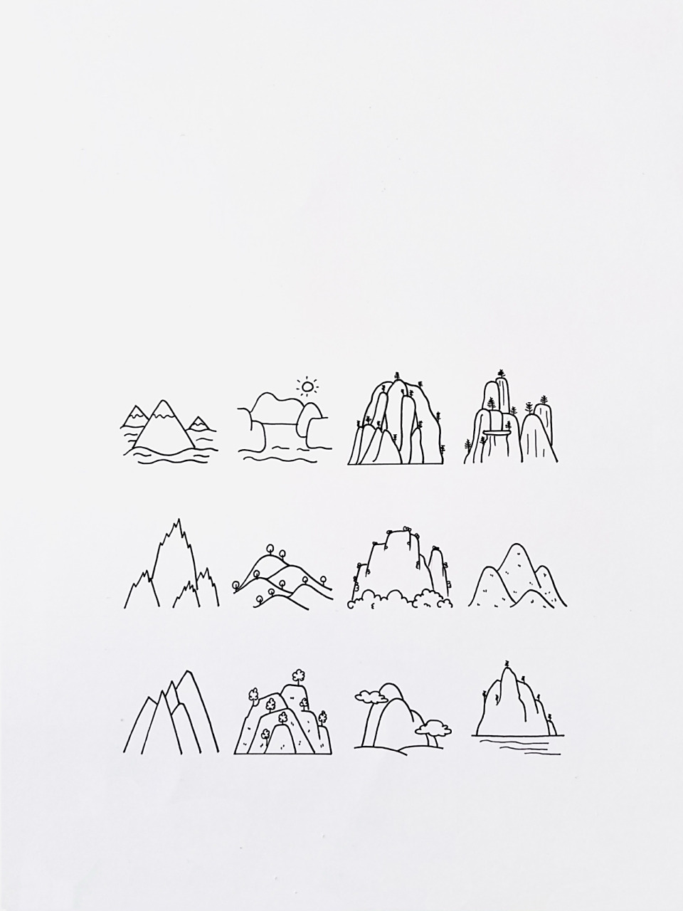 【简笔画】山峰7215 分享一组山的简笔画 还喜欢什么,欢迎留言给