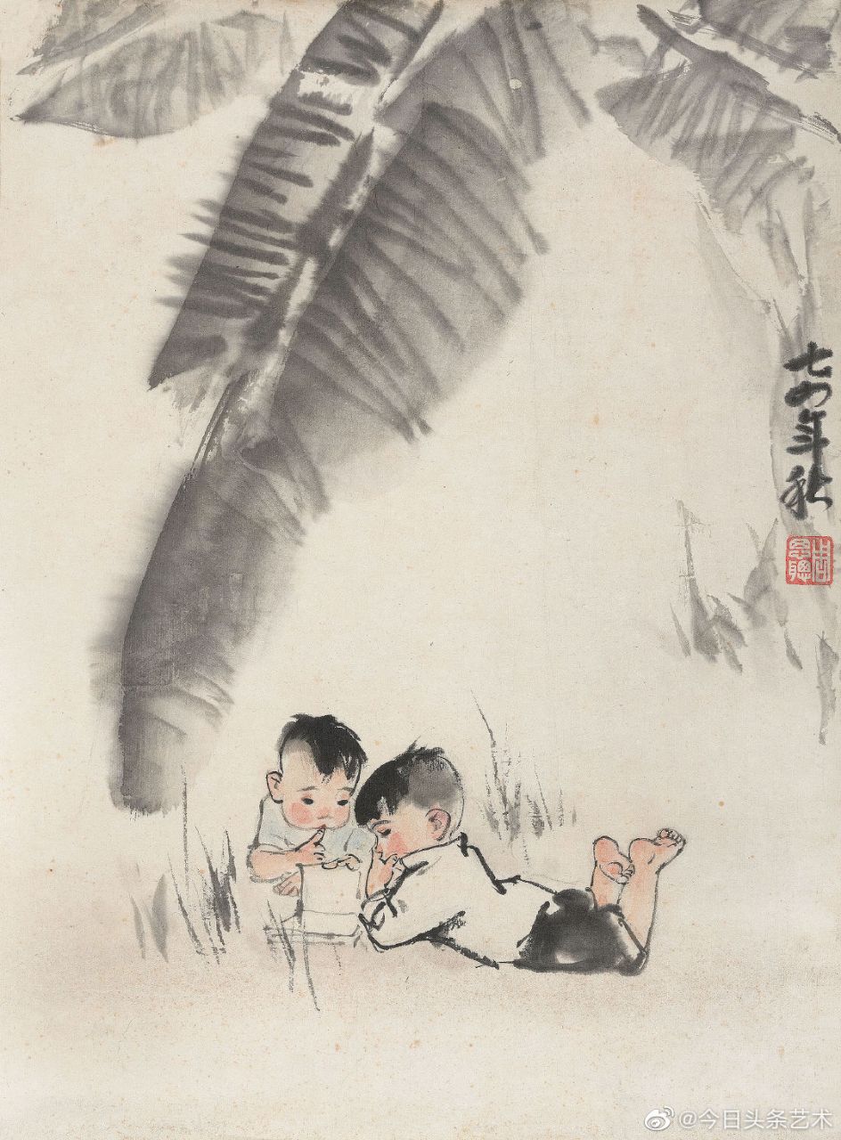 【 画家周思聪人物画《读书图》 】  #人物画# #国画