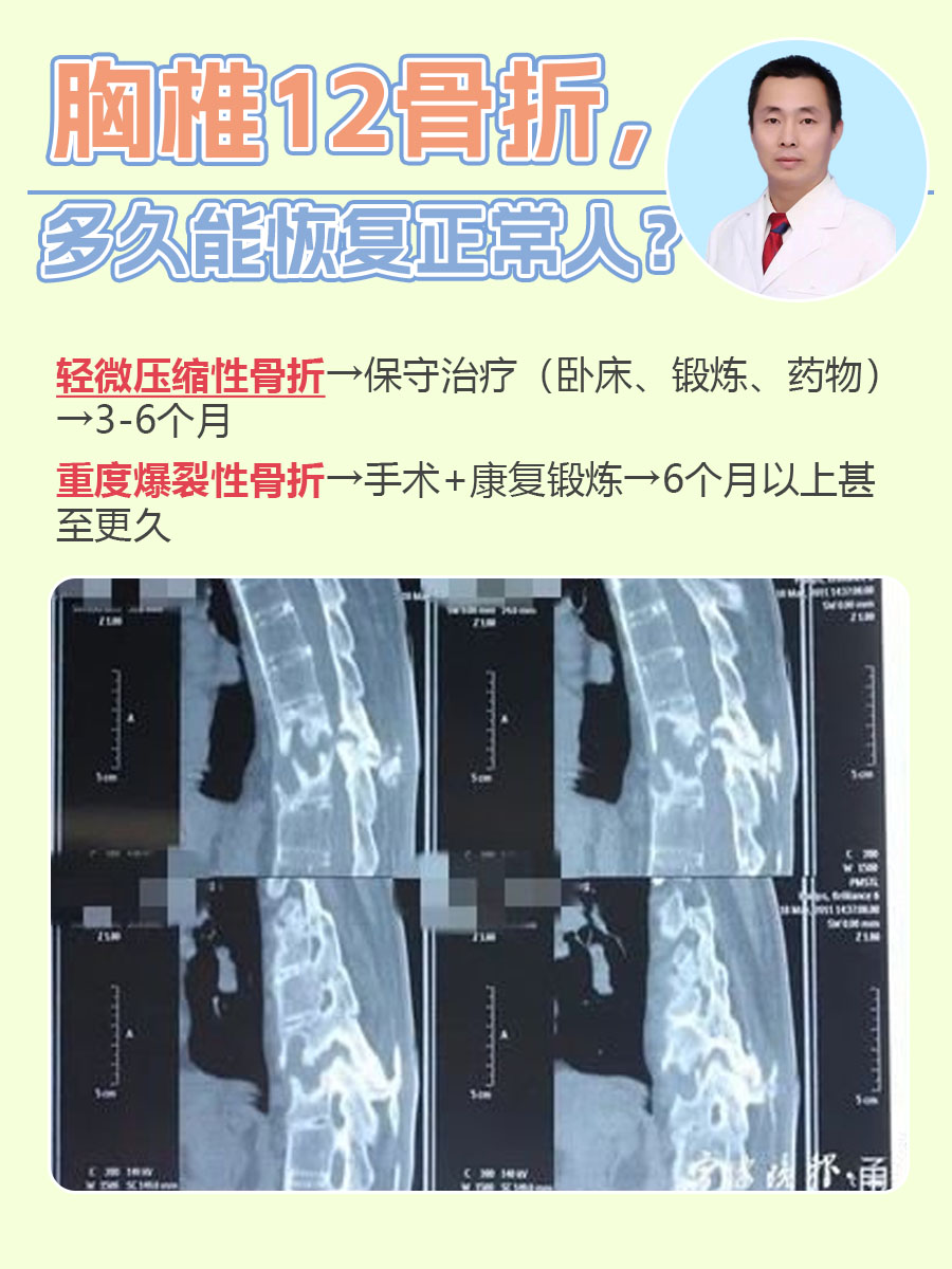 胸椎12骨折,多久能恢复正常人?