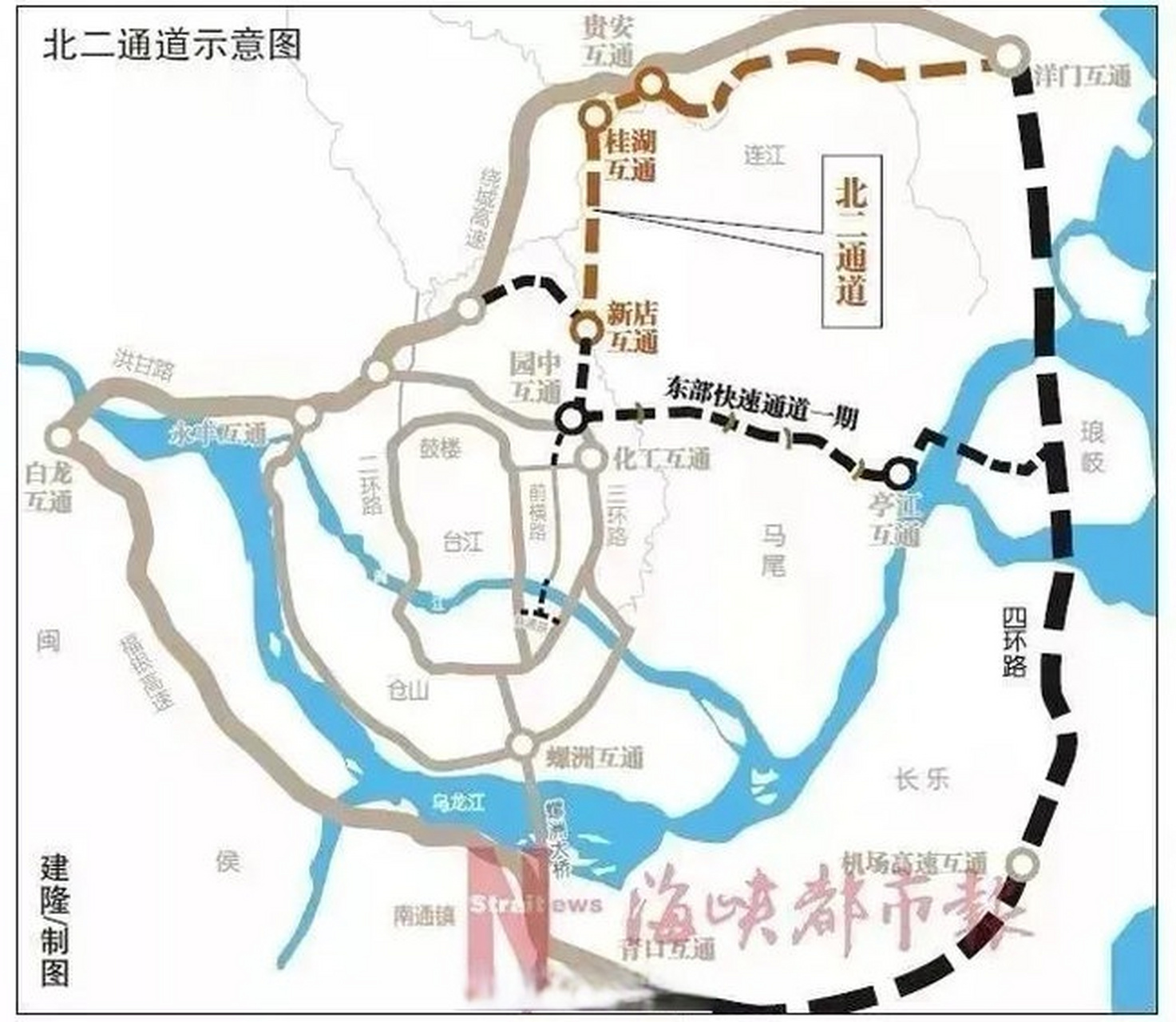 福州北二通道线路图图片