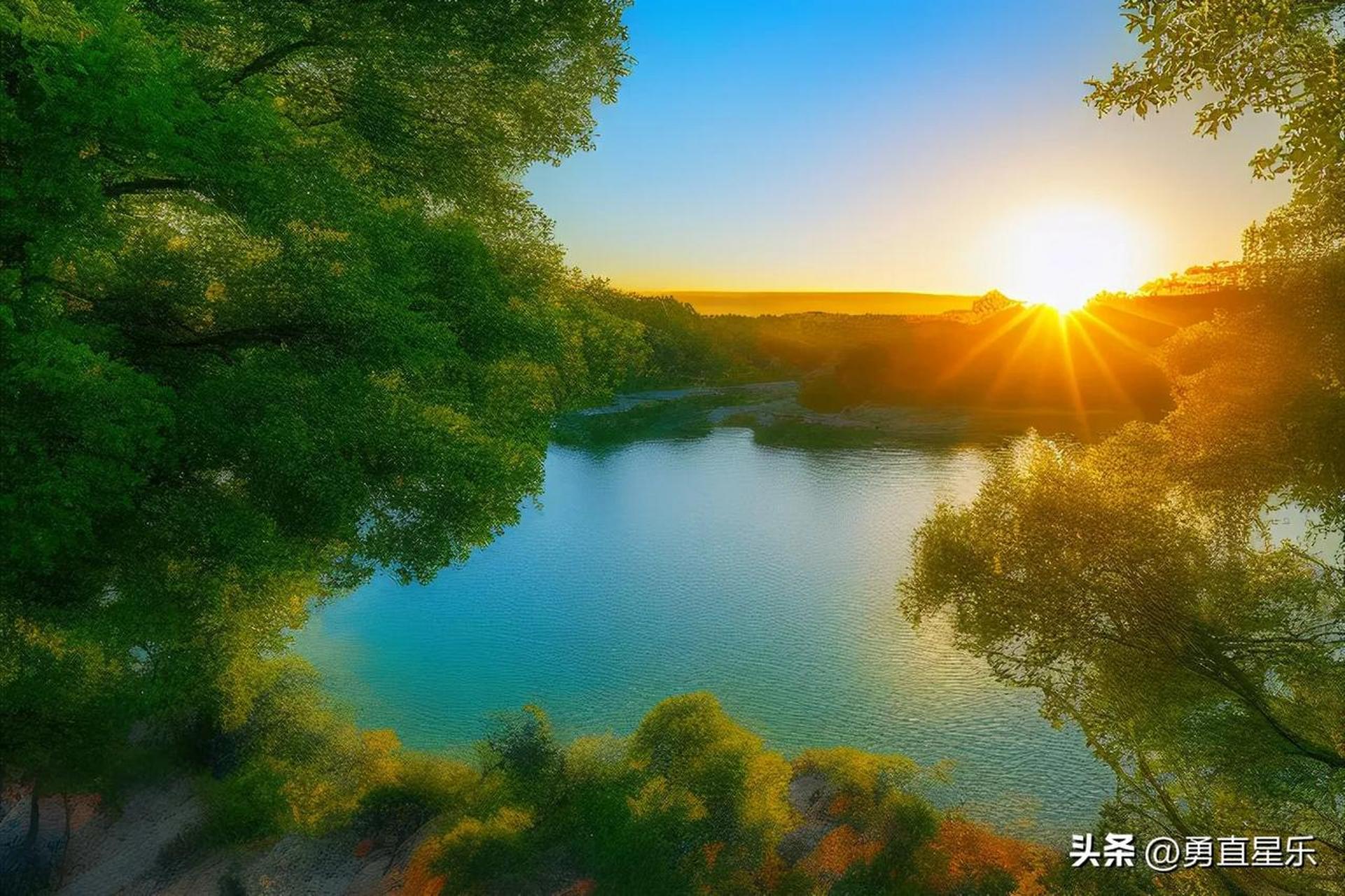《夏日》  炎炎夏日,烈日当空, 阳光洒向大地,万物苏醒.