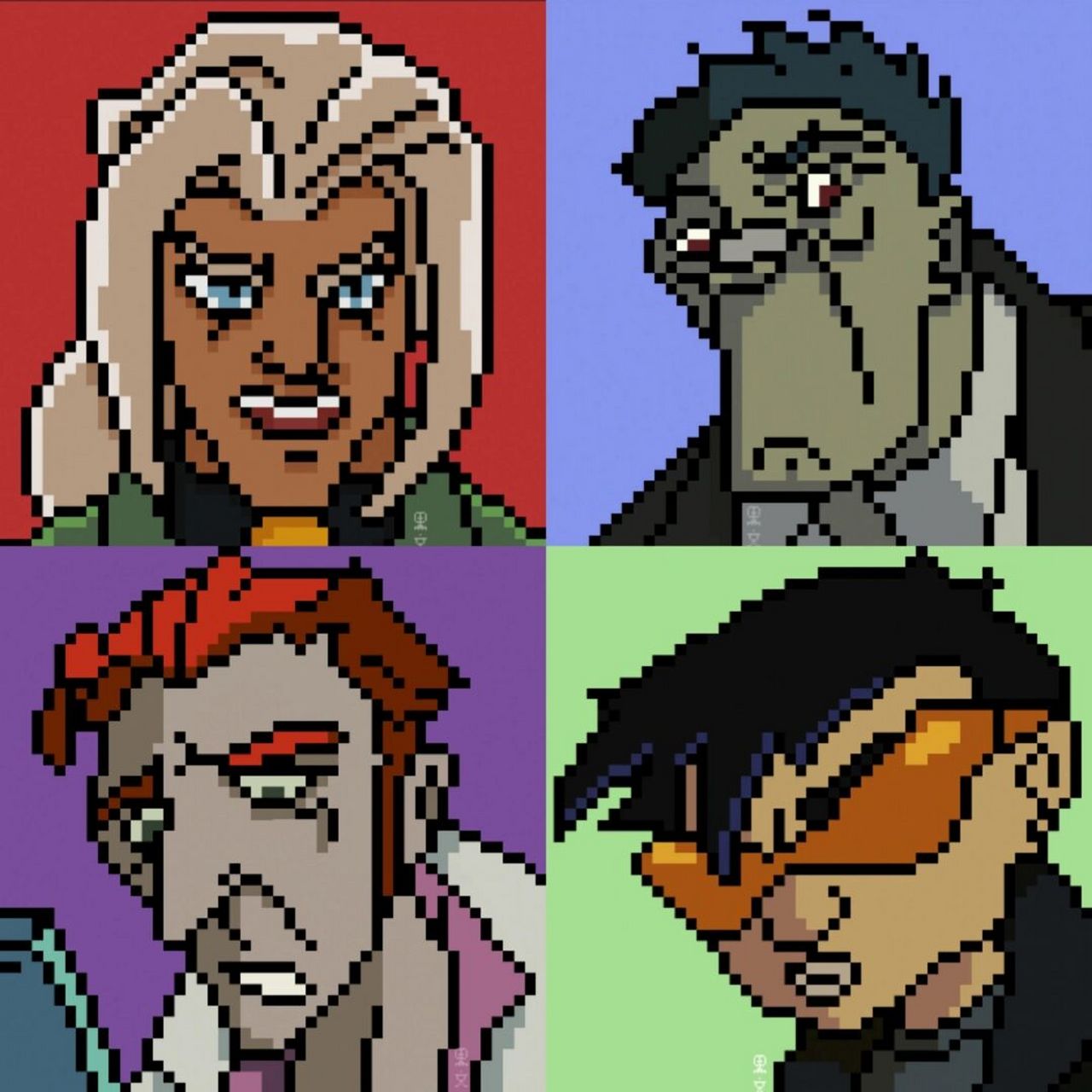 十三区酱油团:瓦龙,拉苏,阿奋,周 #成龙历险记##像素画##头像分享