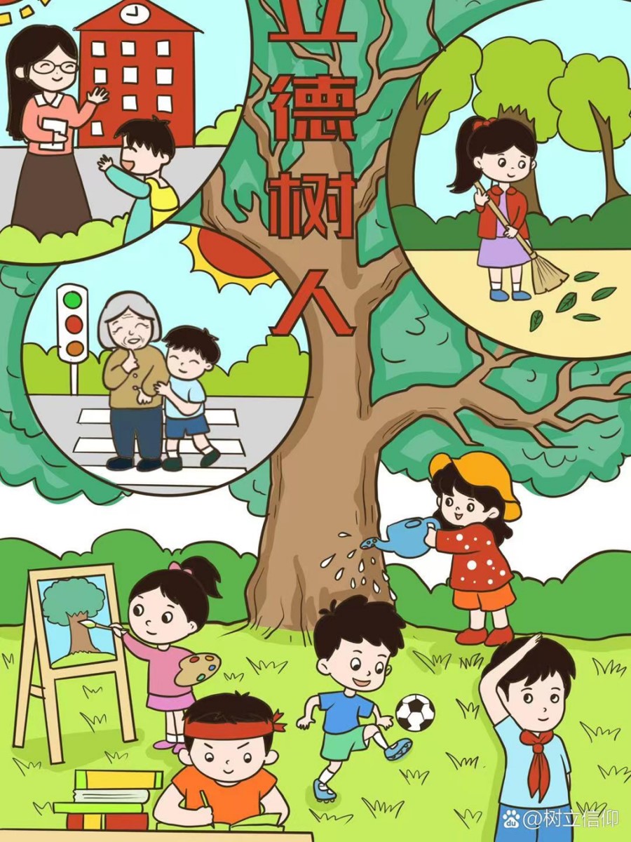 关于树德励志 和谐共进的绘画作品