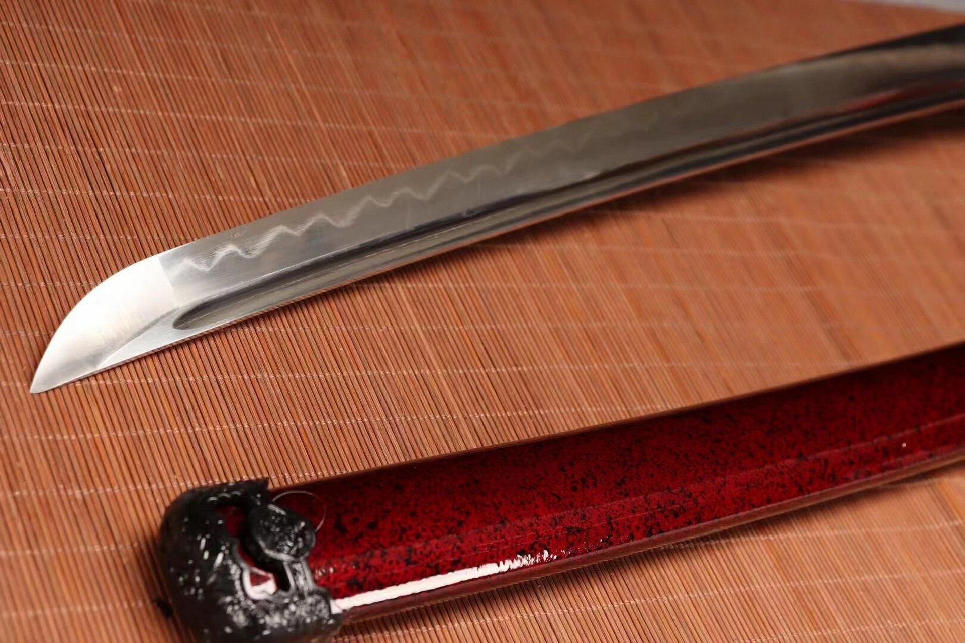 【红狮】t10钢覆土烧刃武士|细节赏析 〖总长〗103cm 〖刃长〗72cm