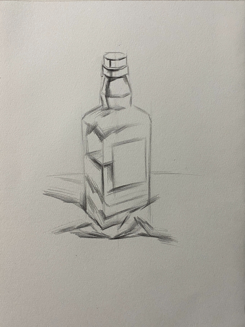 素描静物酒瓶步骤图来啦