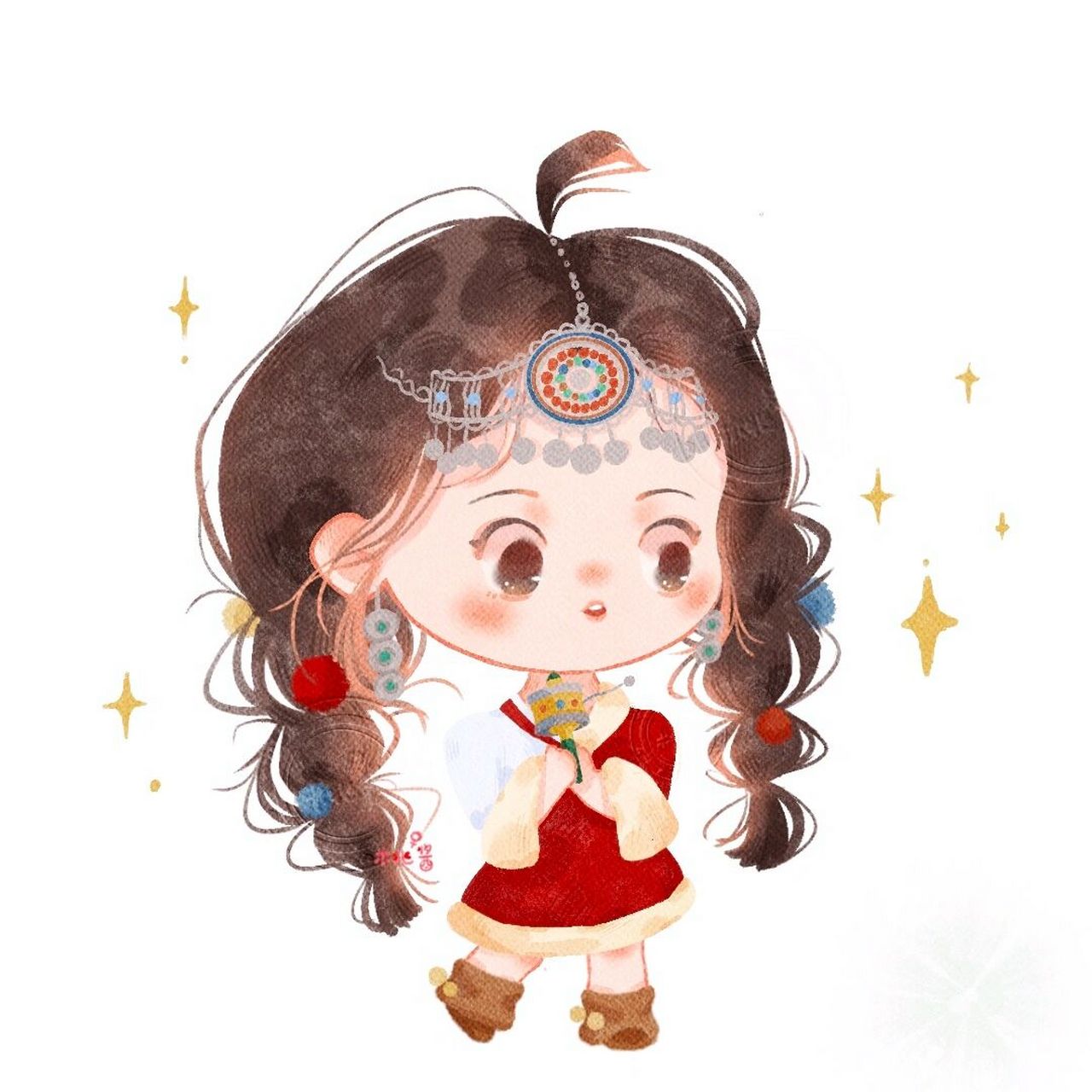 白鹿,我画了 画各种各样的白鹿 鹿茸们听说画白鹿有流量是尊的不