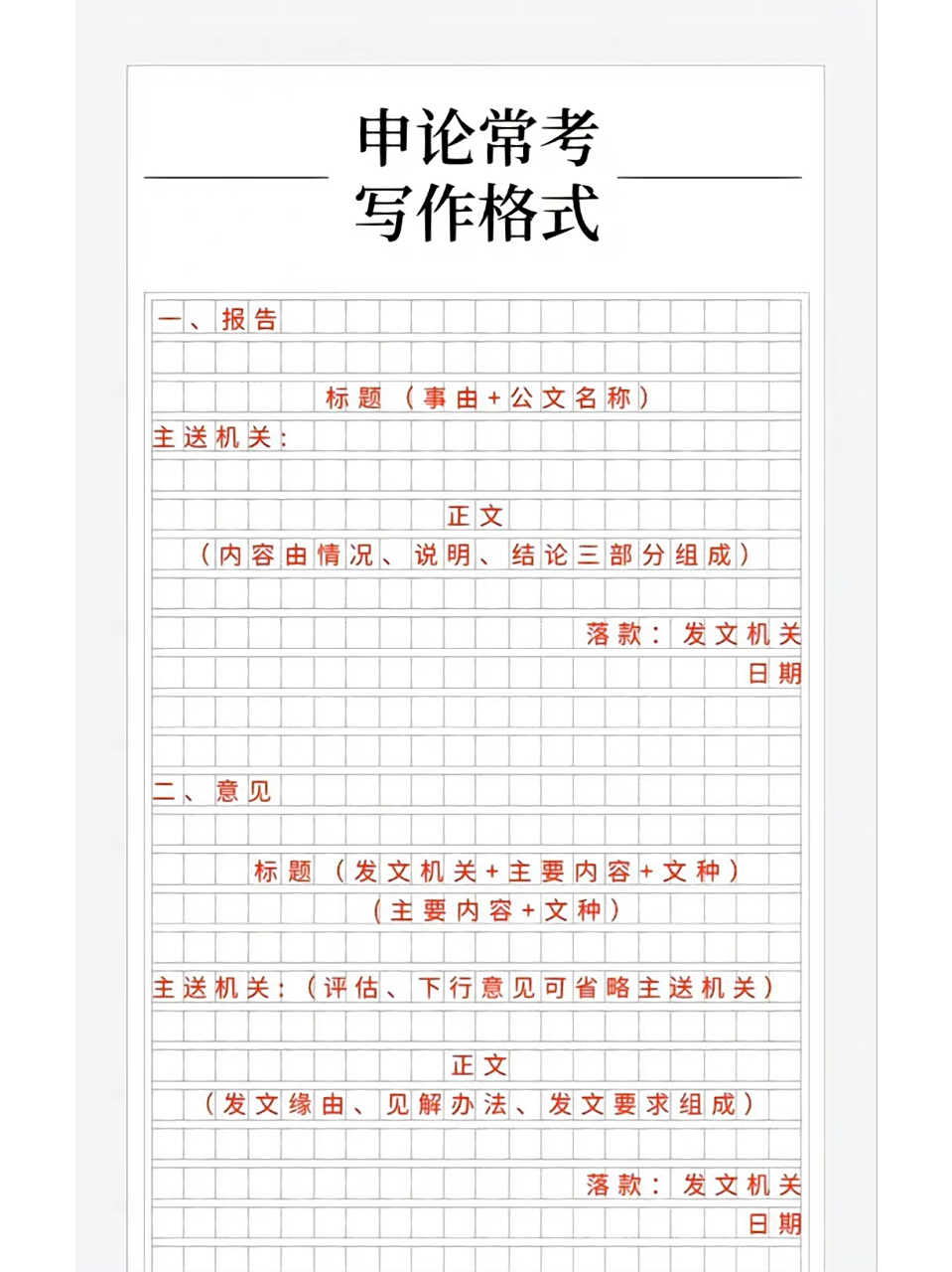 申论常考写作格式汇总!记住格式刷起来!