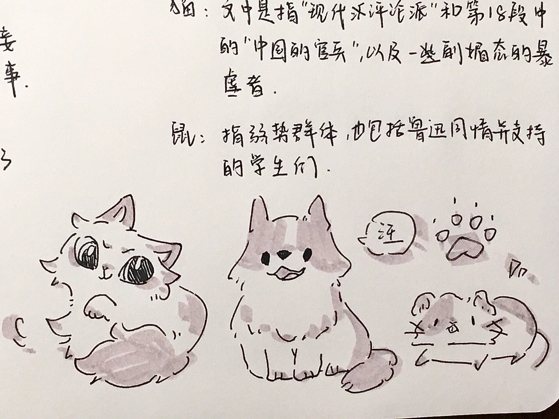 狗猫鼠简笔画朝花夕拾图片