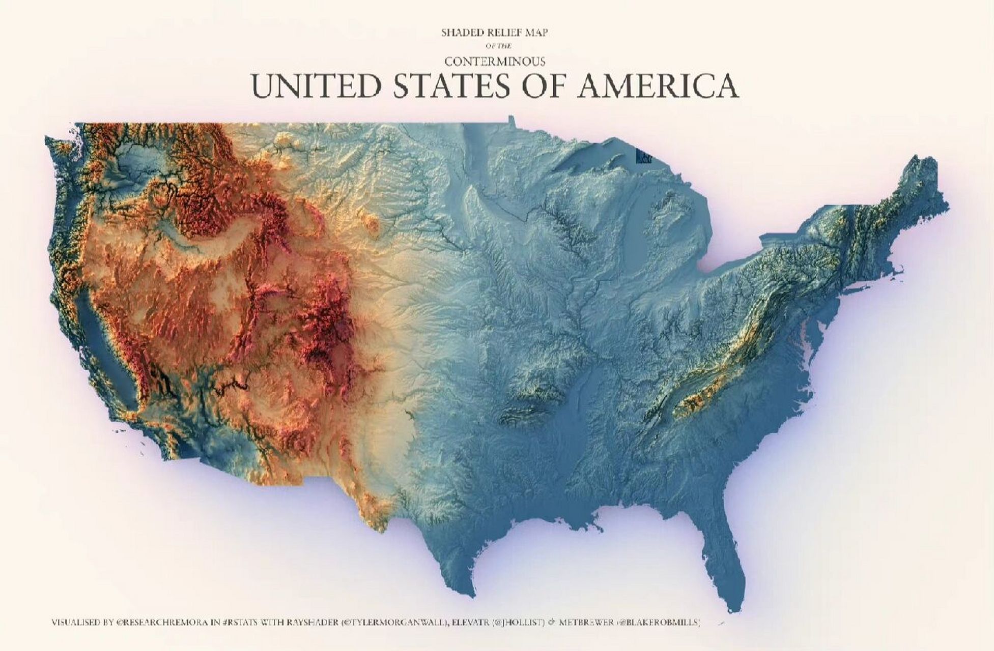 美国地势特点图片