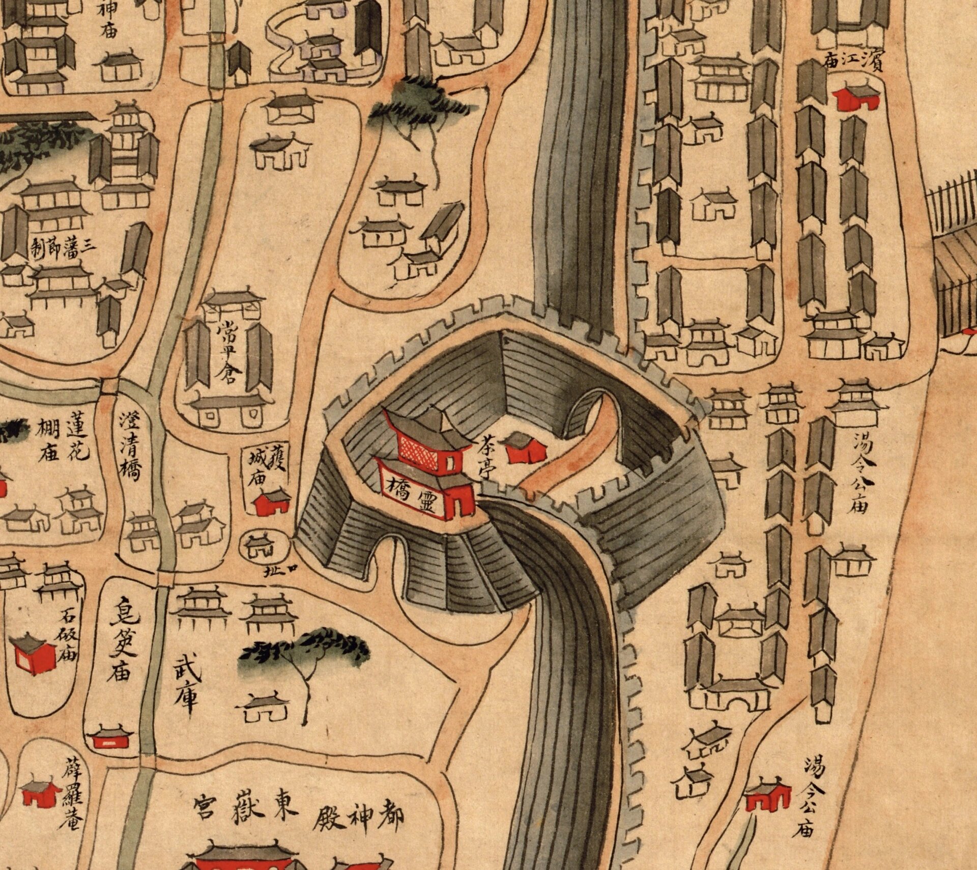 宁郡地舆图-道光二十六年(1846) 图中未附方位坐标及图例,但北方在上.