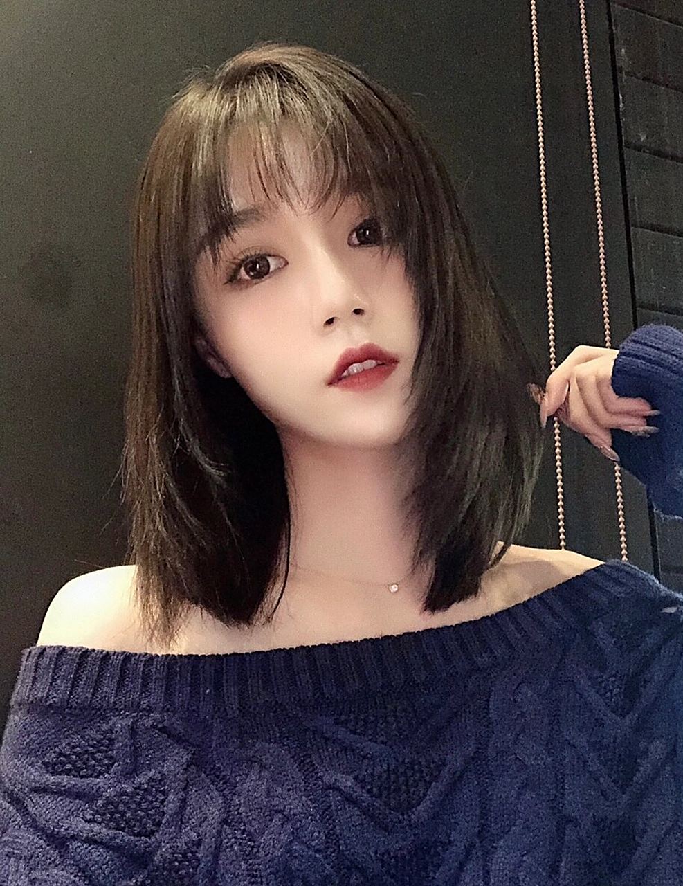 中短发黑茶色系真的超甜美 又显白 中短发 黑茶色真的超甜美6015