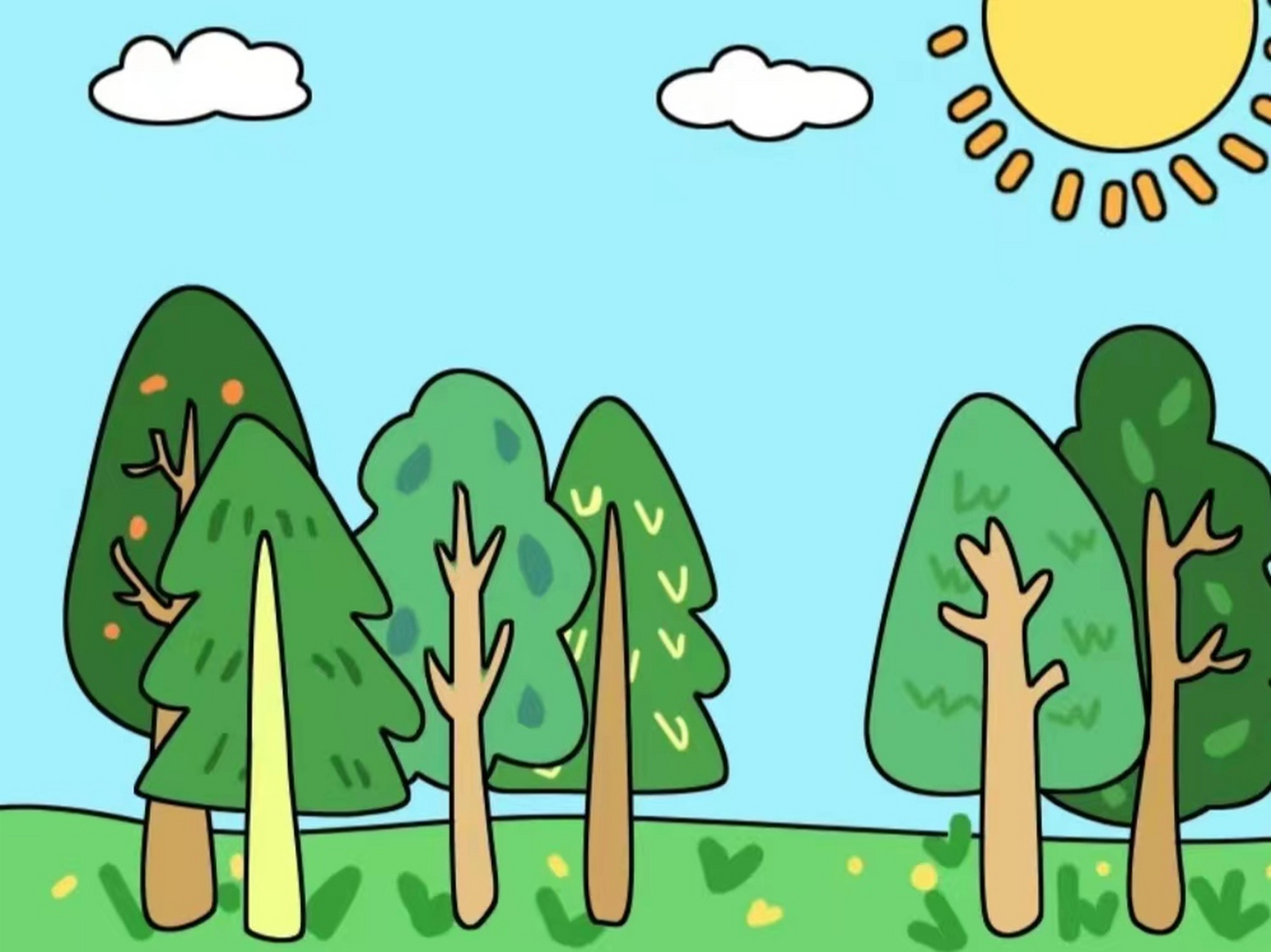 🎨简单几色,绘出森林生机,体验绘画的无穷乐趣!