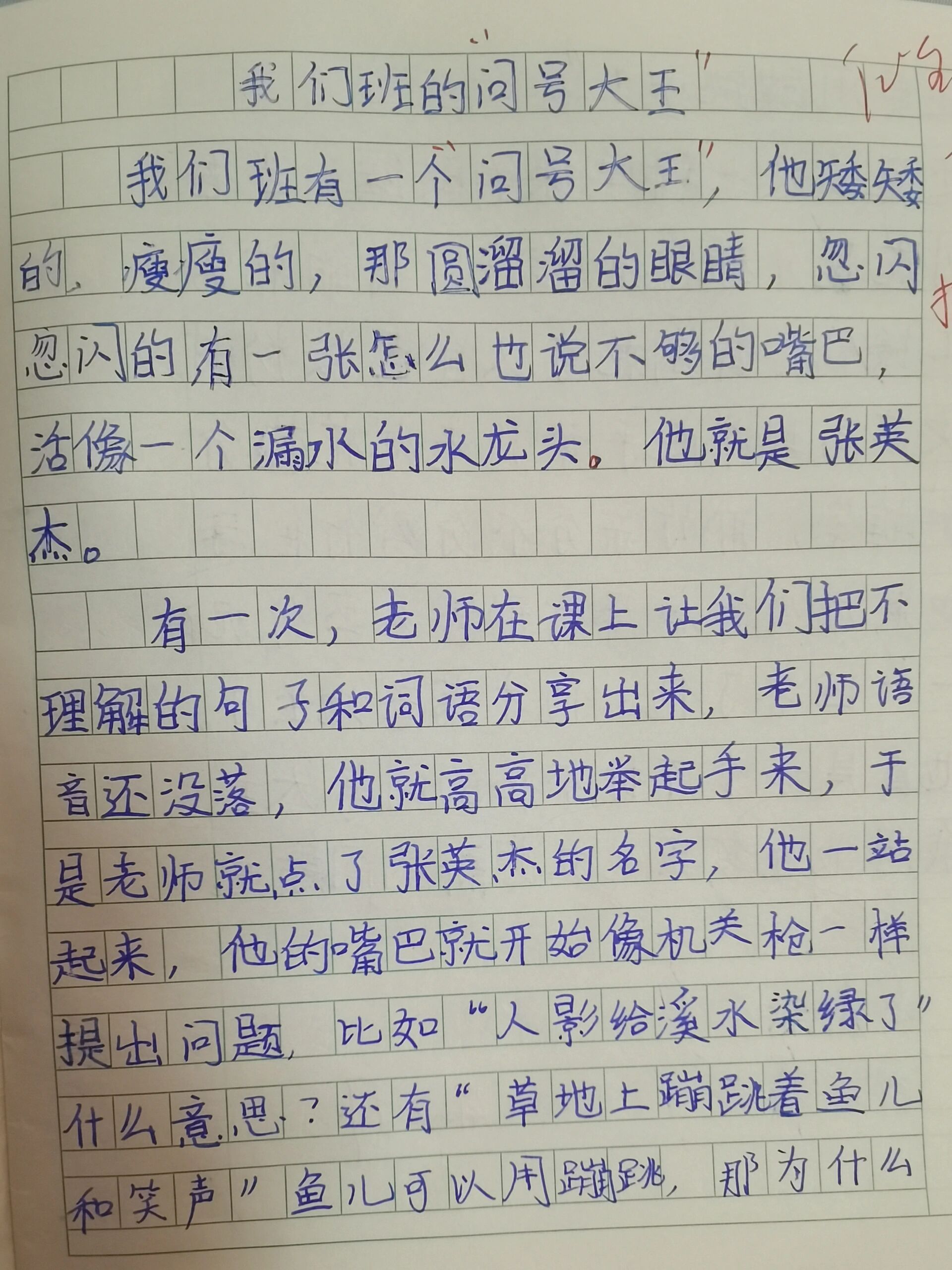 我们班的小问号作文图片