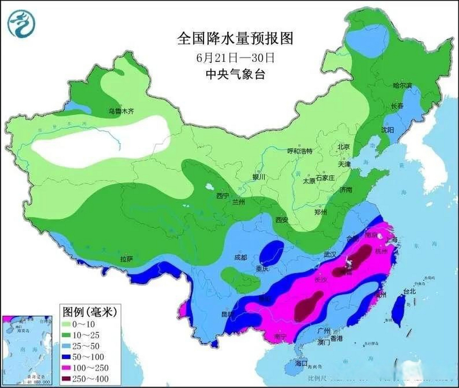 未来十天全国中期天气预报:江南强降雨来袭,西北华北高温少雨,全国大