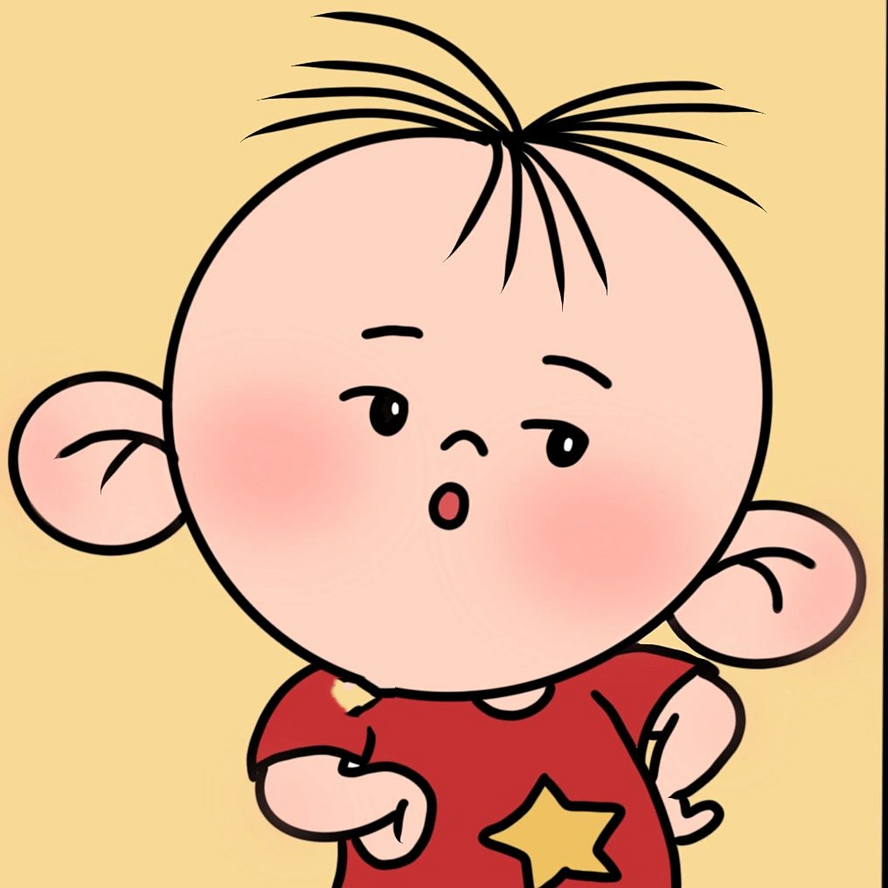 大耳朵图图四宫格简笔画|(附线稿) "我叫胡图图,今年三岁,我的爸爸叫