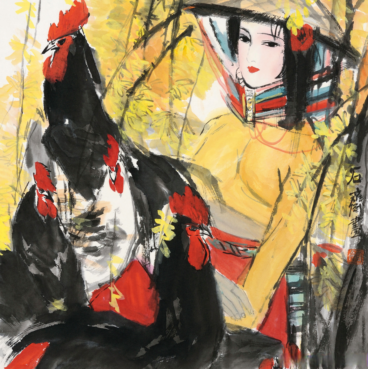 画家石齐人物画