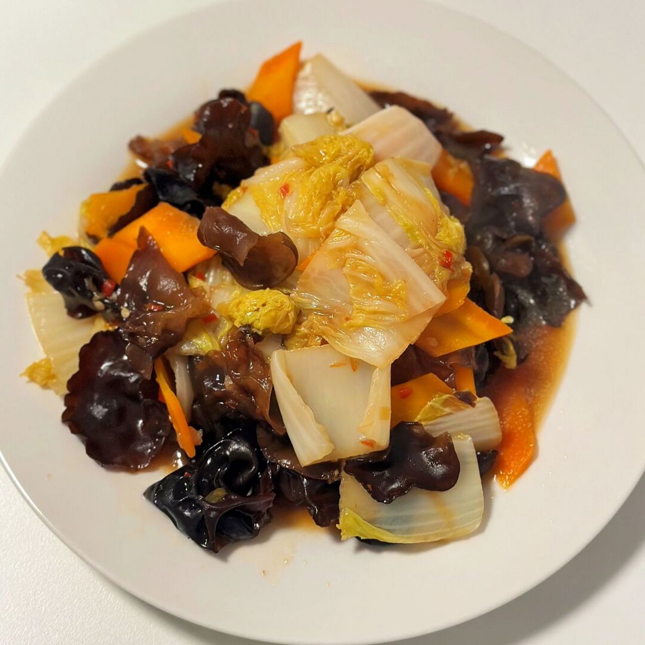 9297食谱分享|木耳胡萝卜炒白菜 步骤: 16615白菜和胡萝卜