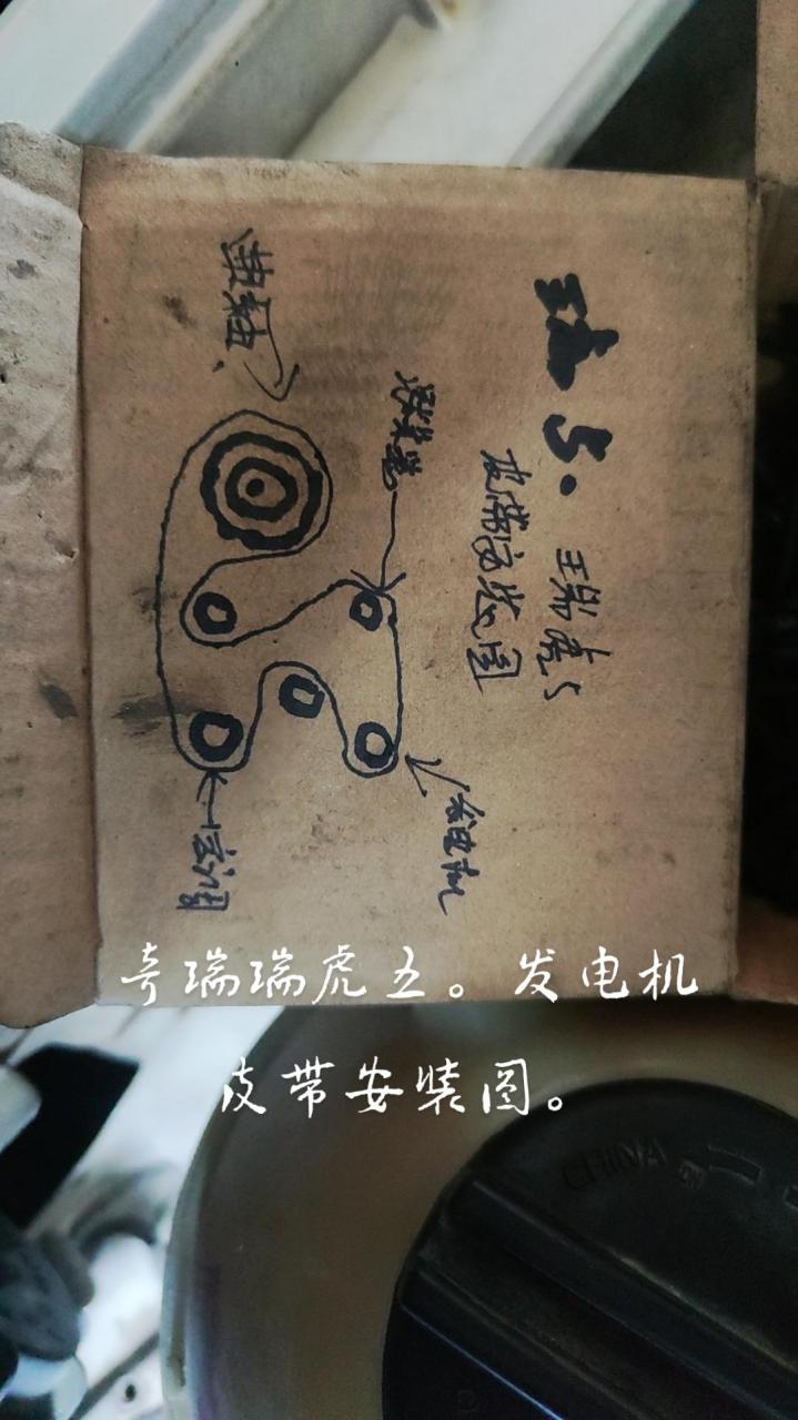 奇瑞瑞虎5发电机皮带安装图.