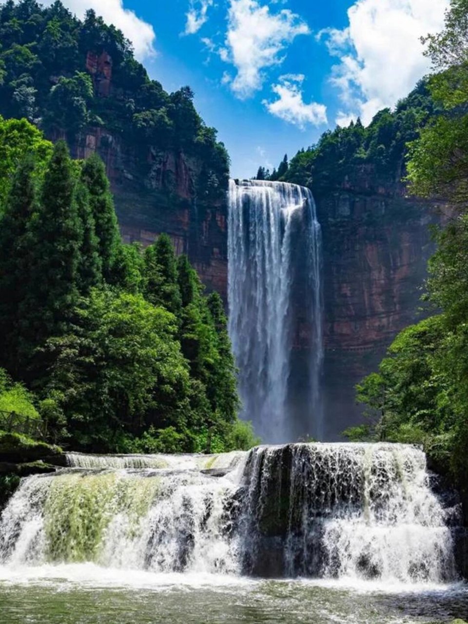 重庆6015四面山华夏第一高瀑望乡台瀑布!