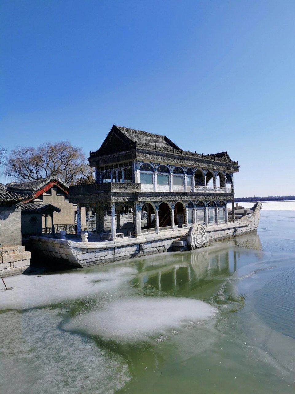 颐和园系列"昆明湖风景区" 昆明湖占全园面积的3/4,昆明湖风景是仿