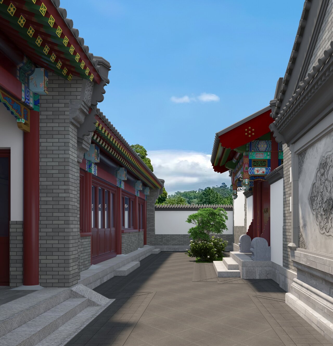 北京四合院的入院之道——二进院 二进院是指从一进院进入之后的第二