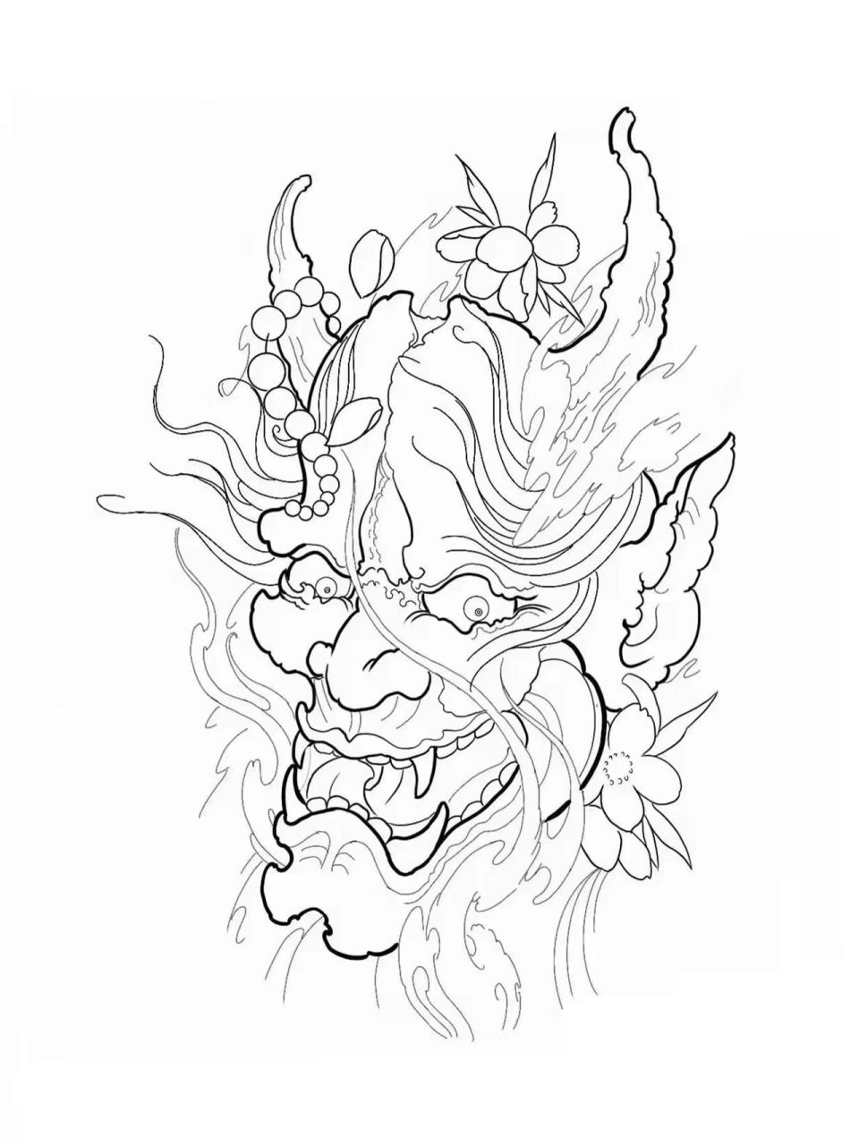 般若纹身手稿 线稿(1) 般若纹身手稿  线稿(1)