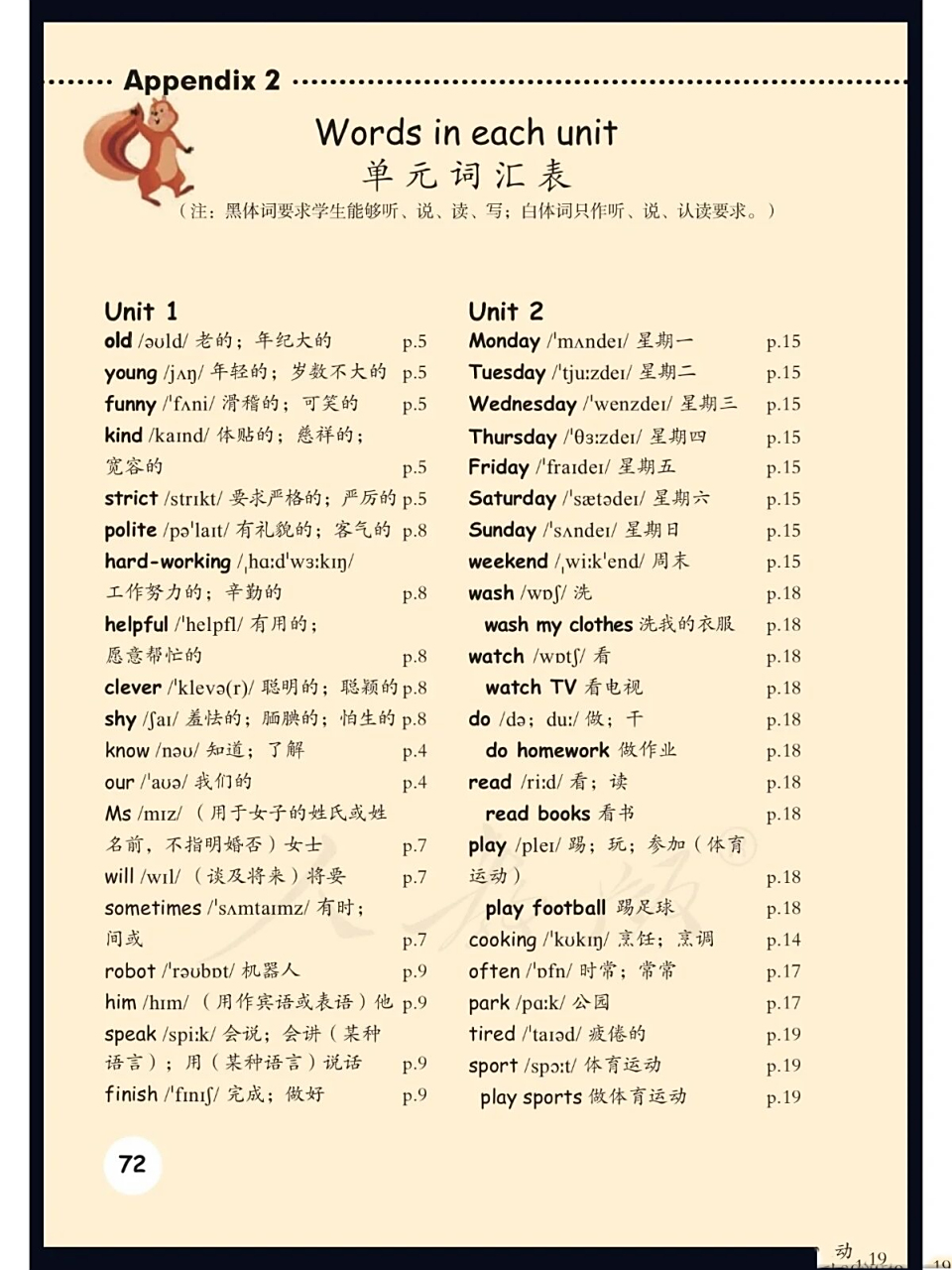 五年级上册英语单词表