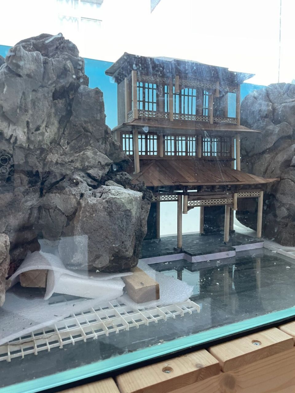原创手工作品盗墓笔记张家古楼鱼缸造景模型 我的鱼缸闲置了那么久