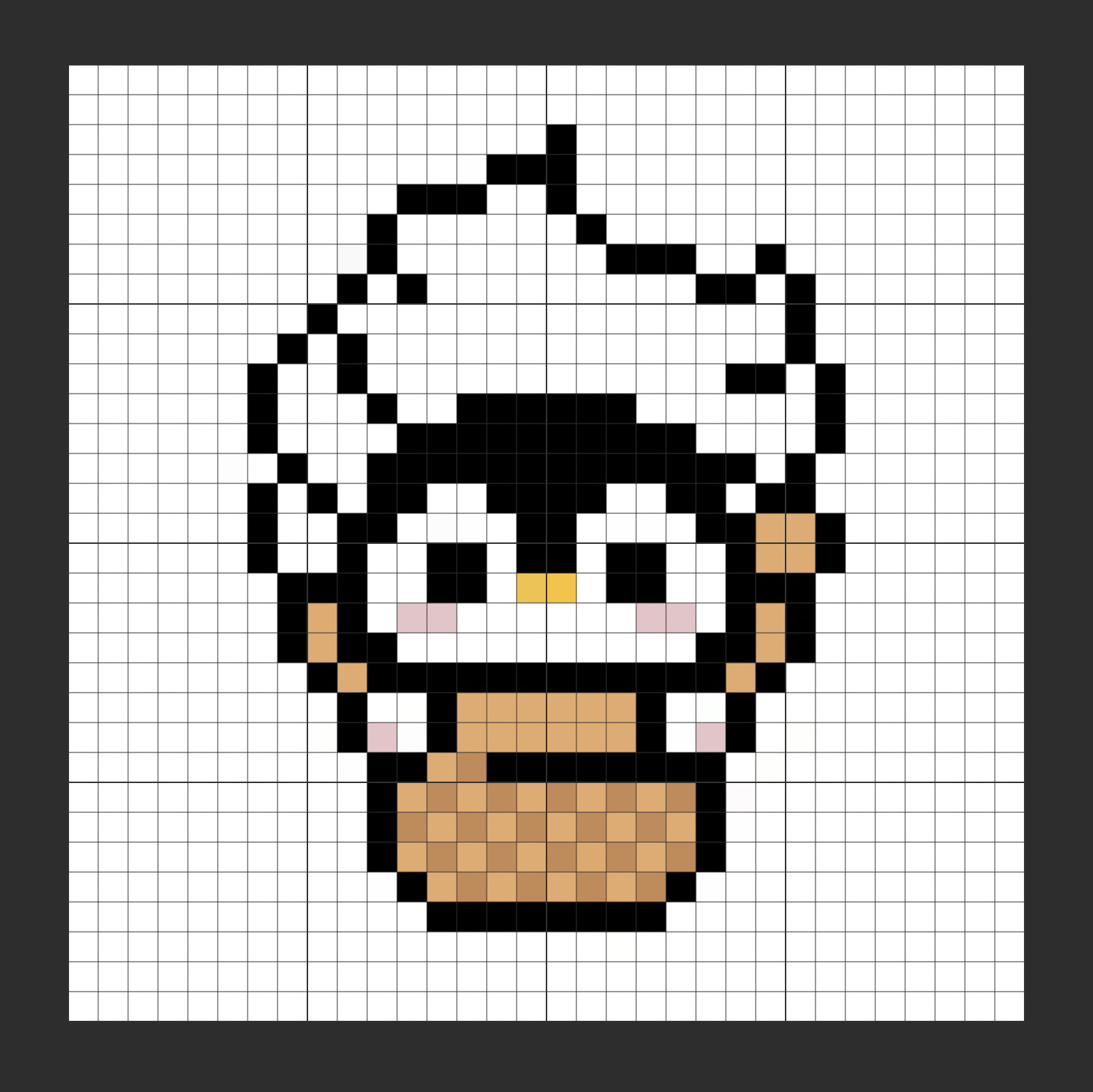 拼豆图纸|企鹅头食物版