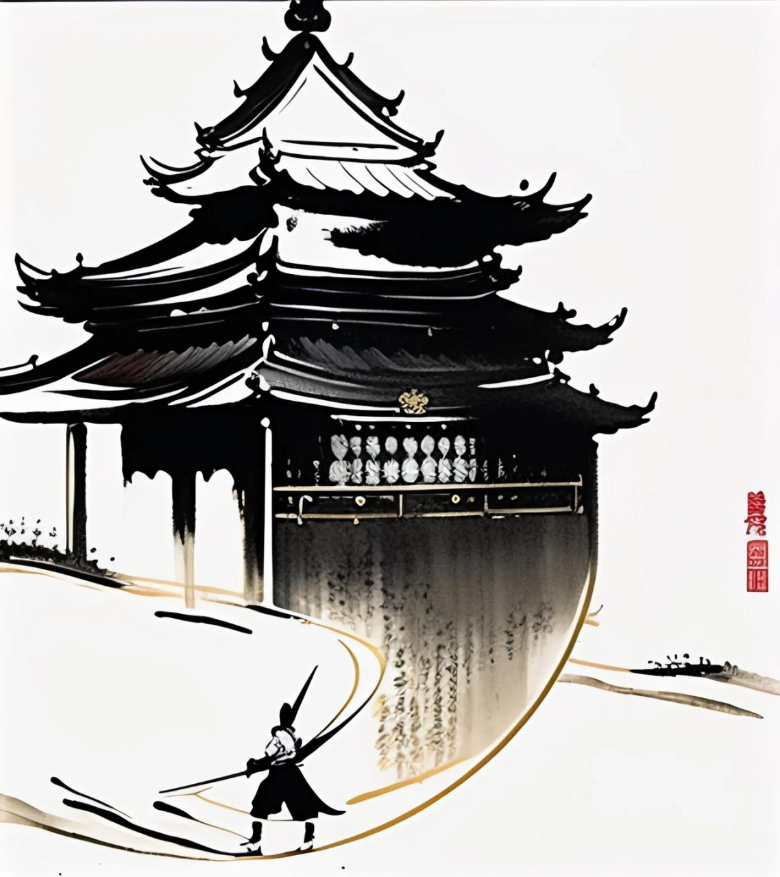 头条朋友圈|泼墨江湖  泼墨山水意无穷,人在画中练武功.