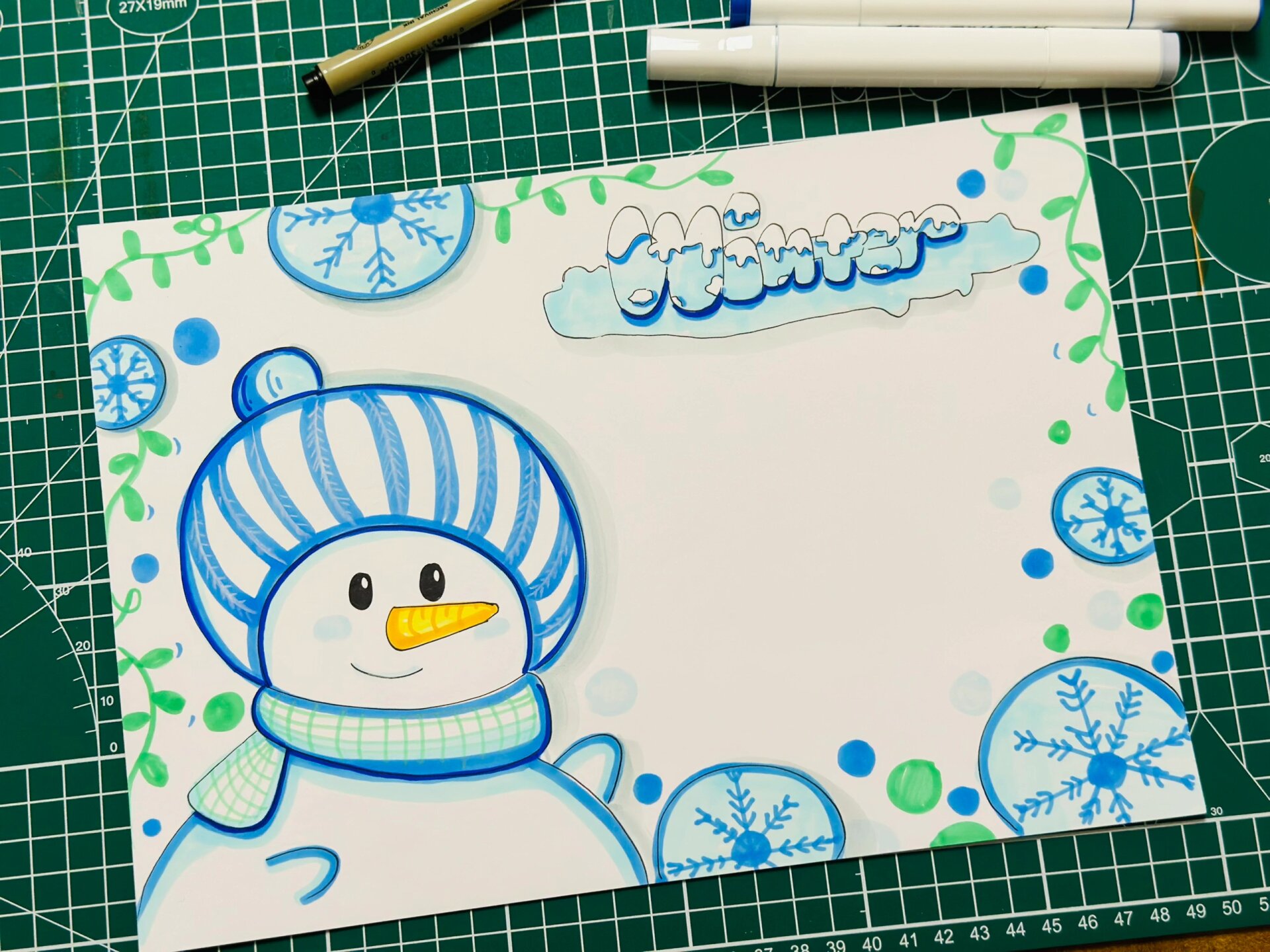 my winter小报 冬天小报 雪人