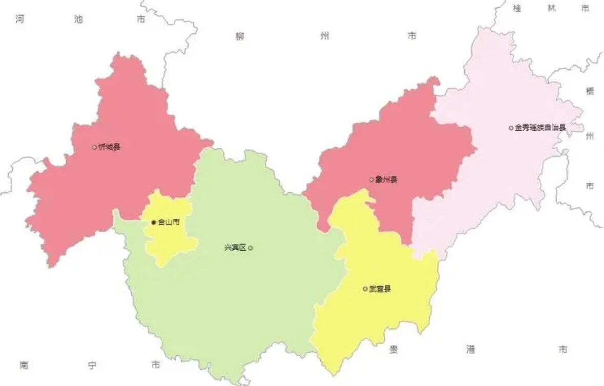 广西壮族自治区各市政区图