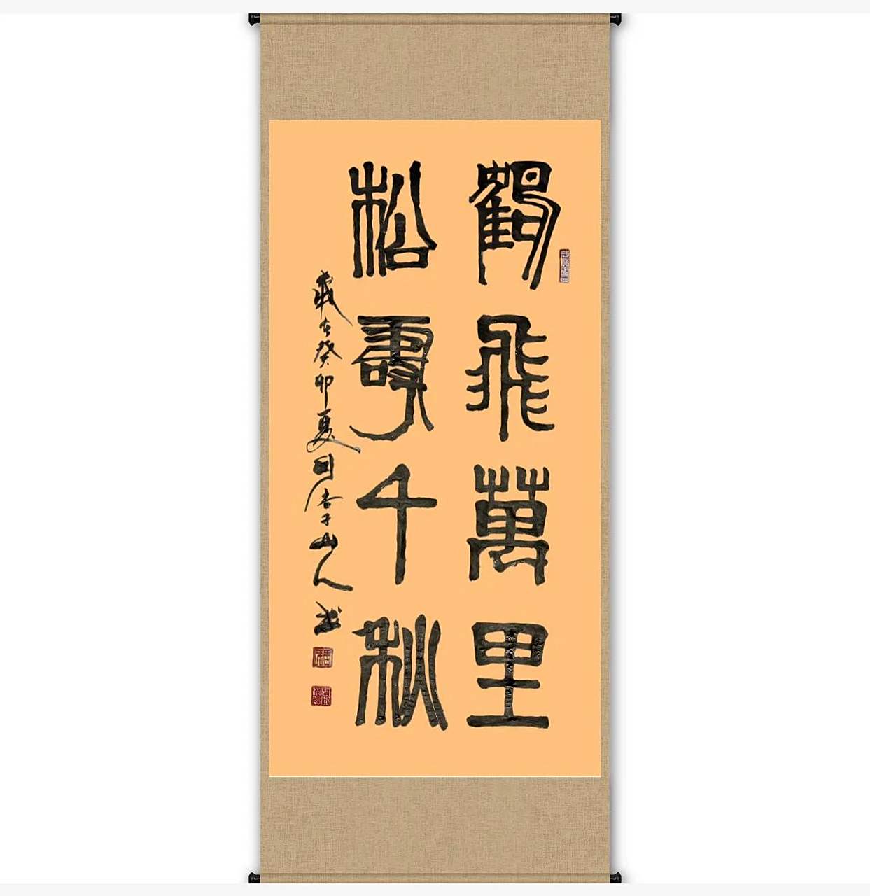 三尺书法竖幅:鹤飞万里                     