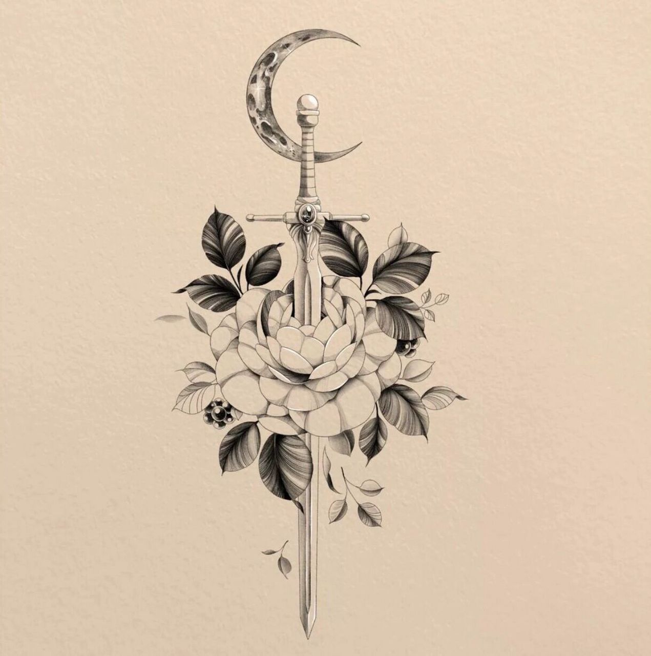 女生纹身手稿分享 | 推荐部位:背部腿部手臂 素花,蛇,蝴蝶,剑,捕梦网