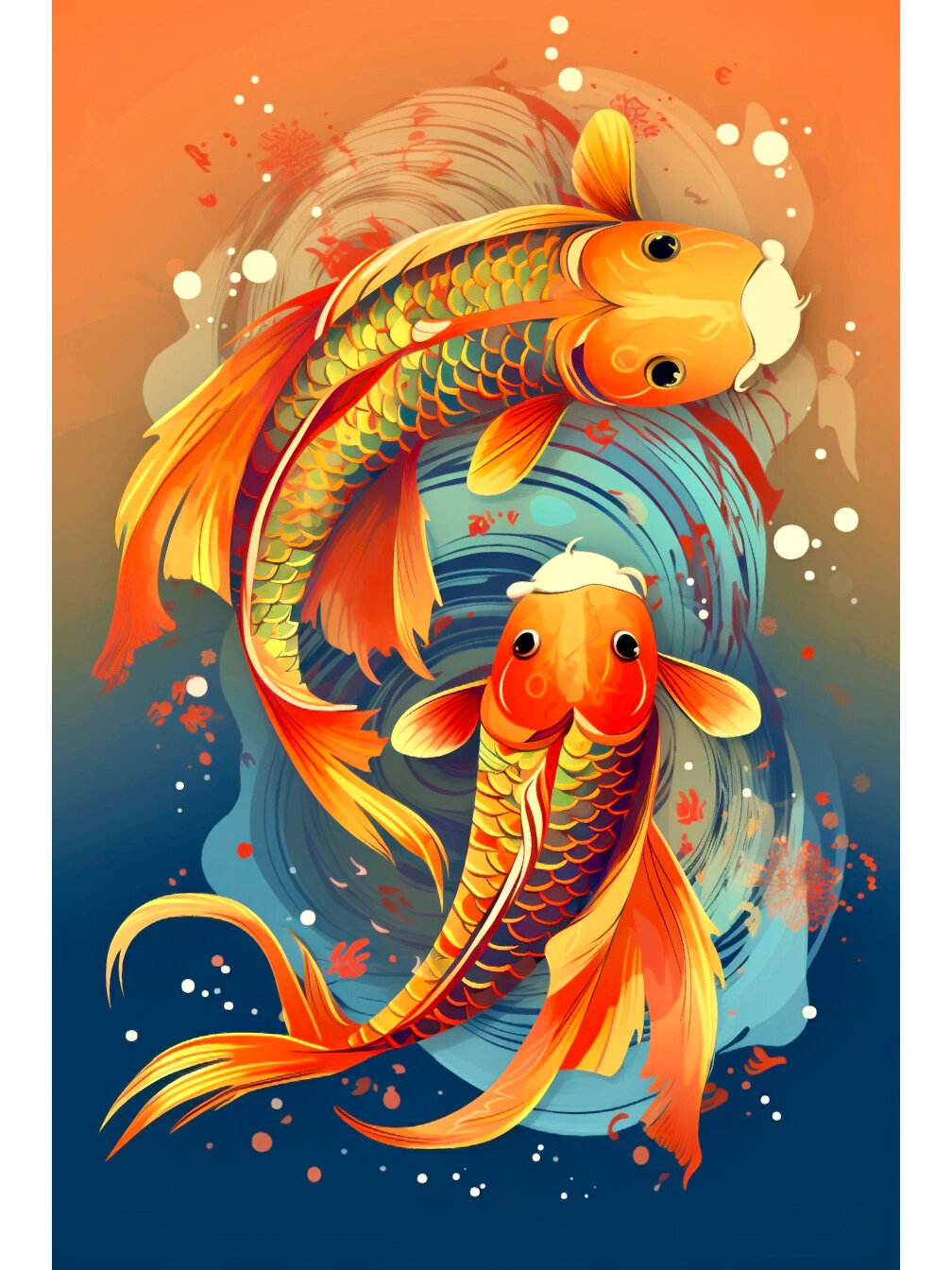 国潮插画|锦鲤鱼