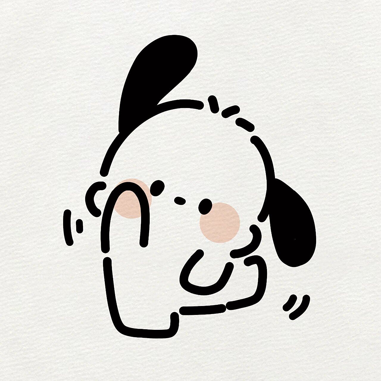 简笔画|超可爱帕恰狗教程 帕恰狗举手手