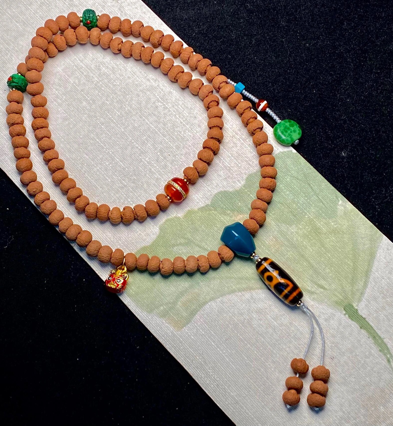 极品苹果园莲花菩提 橘料财神天珠 【极品苹果园莲花菩提 橘料财神