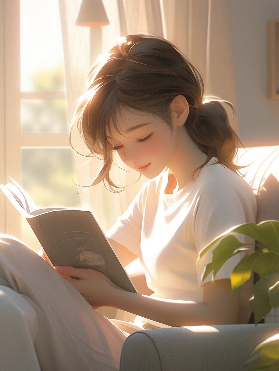 女生头像】寻一片阳光,把自己埋进书里 家里总会有一个角落,适合读书