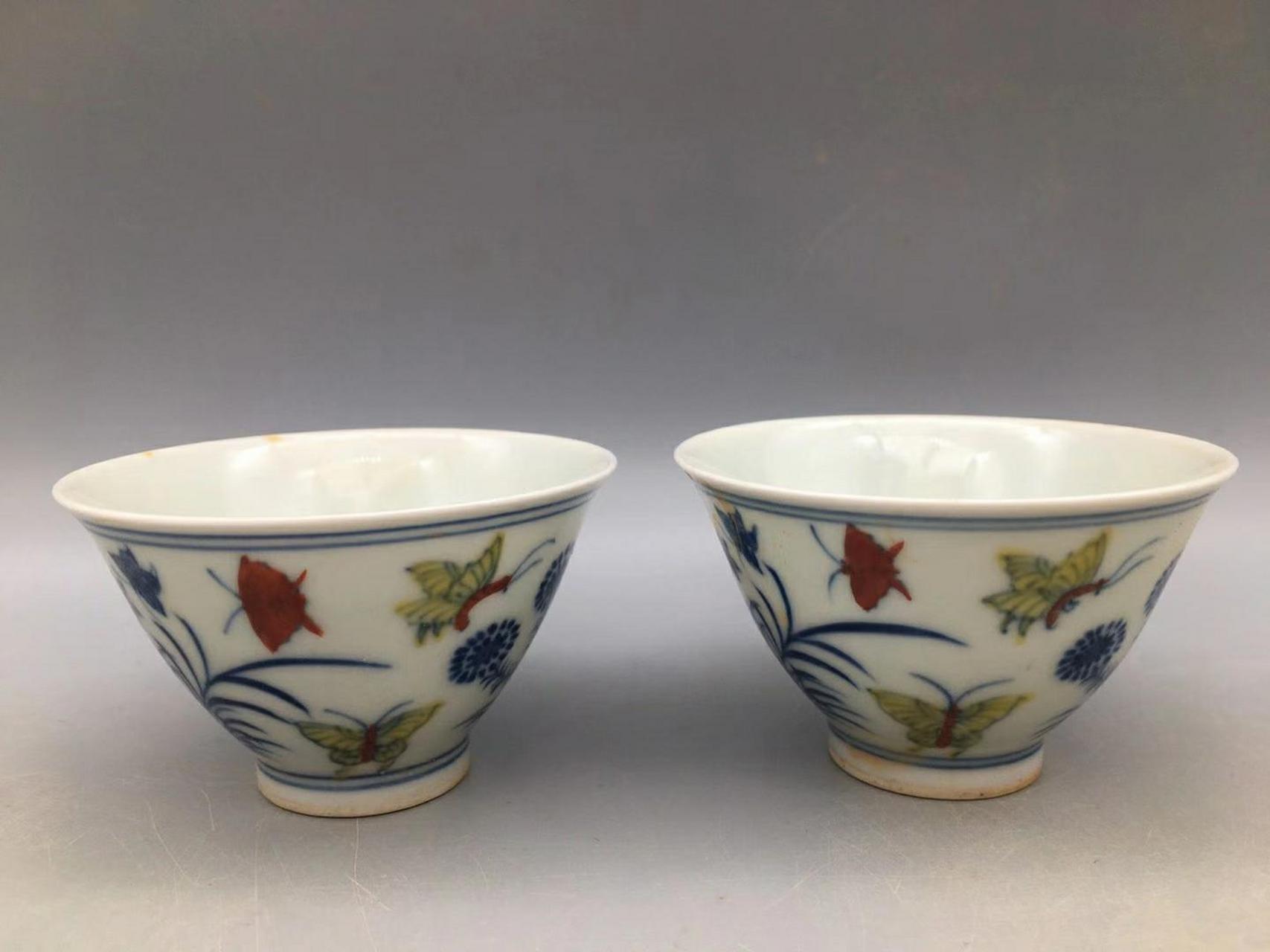 斗彩红胎三秋杯-大明成化年制【九五品】