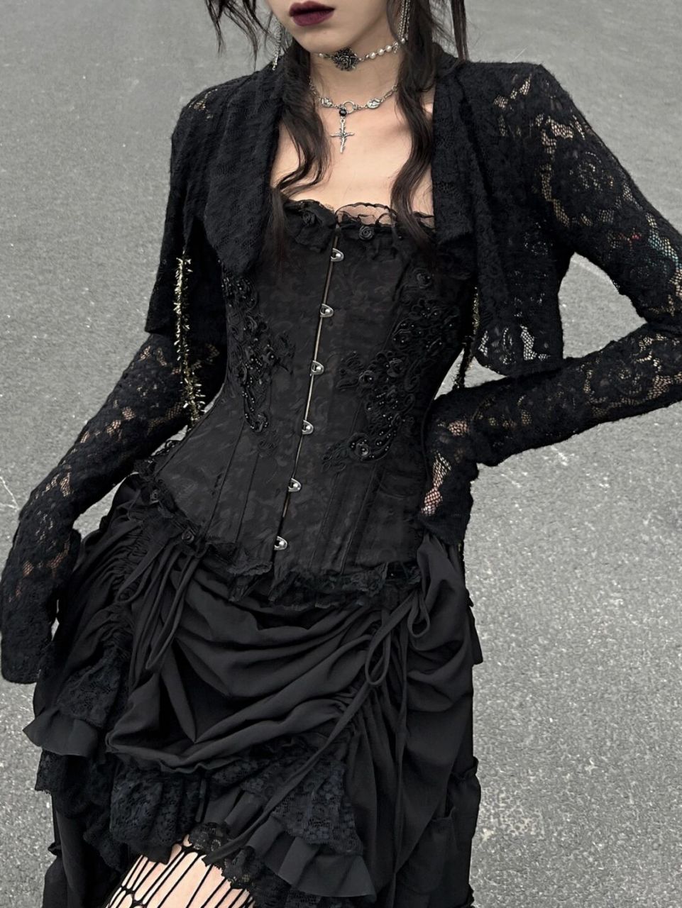 ootd 78 浪漫主义的灰烬 7808 哥特风暗黑穿搭 暗黑而优雅 哥特