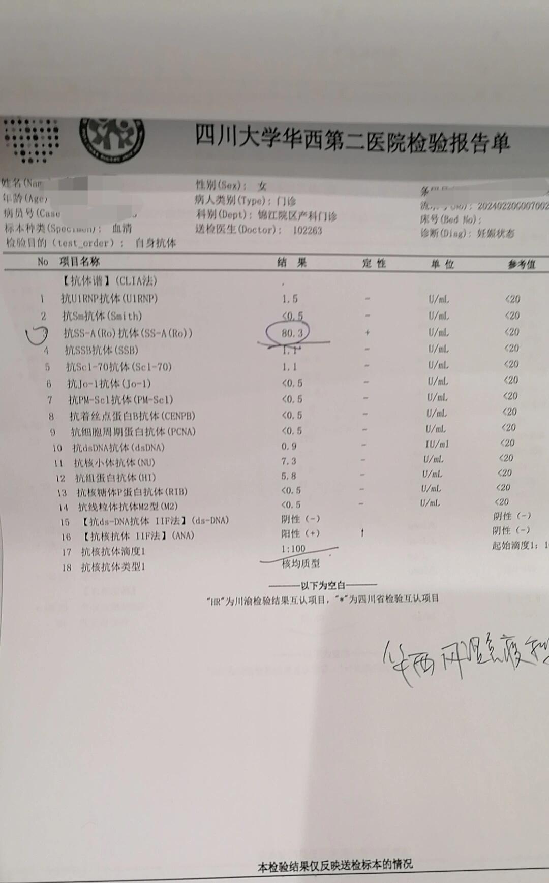 抗ssa阳性 抗核抗体阳性滴度1:100,好焦虑